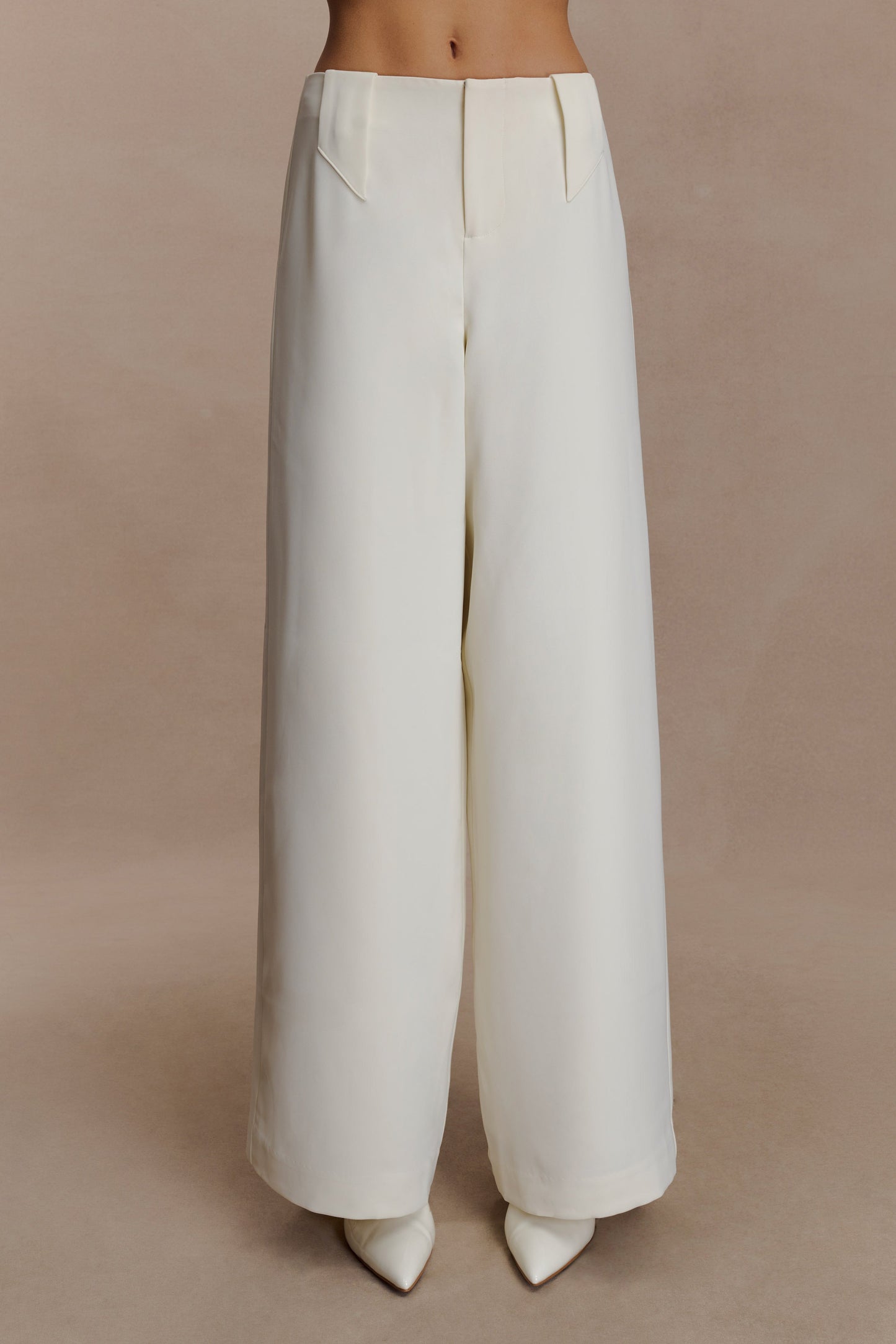 Pantalon tailleur à jambes larges Arlo - Ivoire