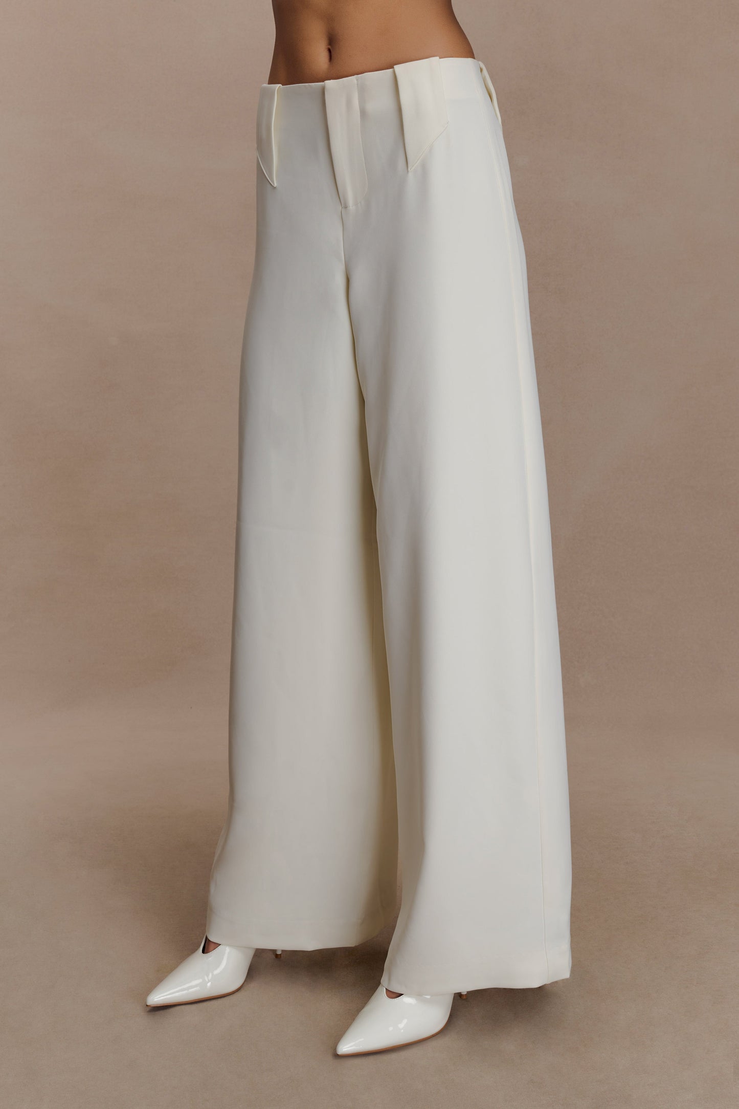 Pantalon tailleur à jambes larges Arlo - Ivoire