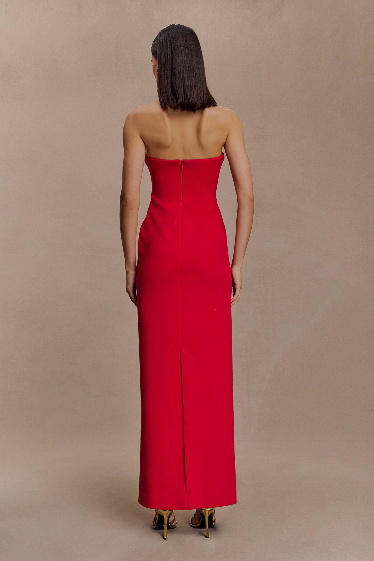 Robe Maxi sans bretelles Lianne - Rouge