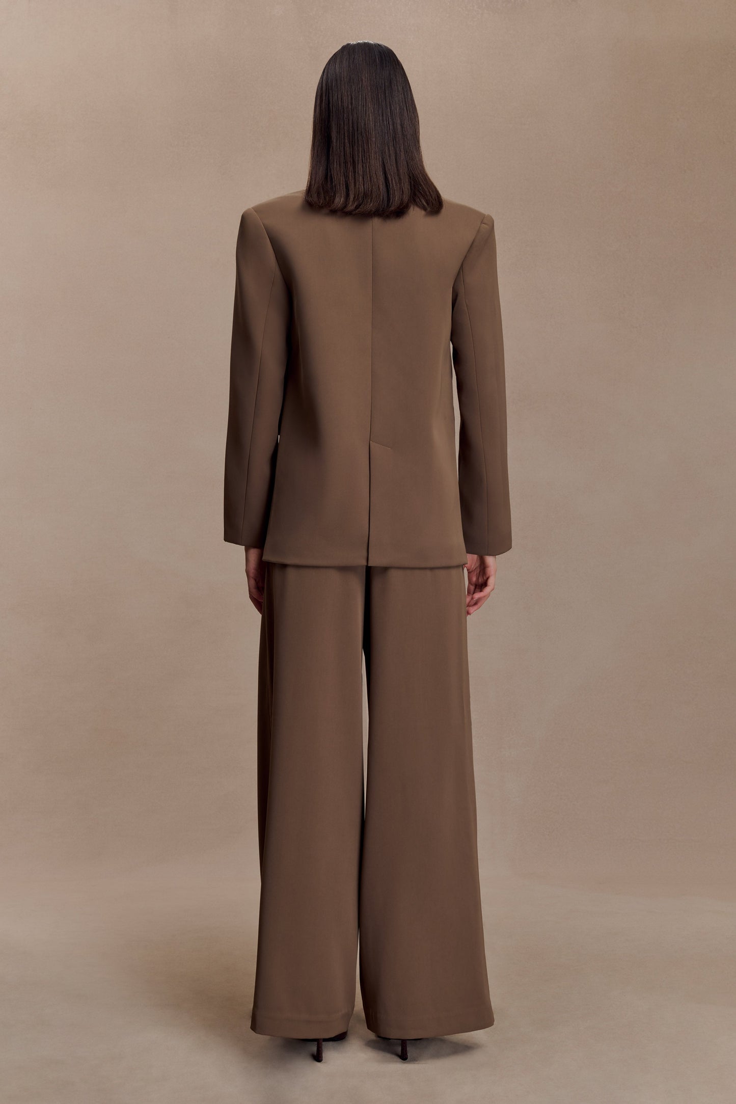Pantalon tailleur à jambes larges Arlo - Brun cacao