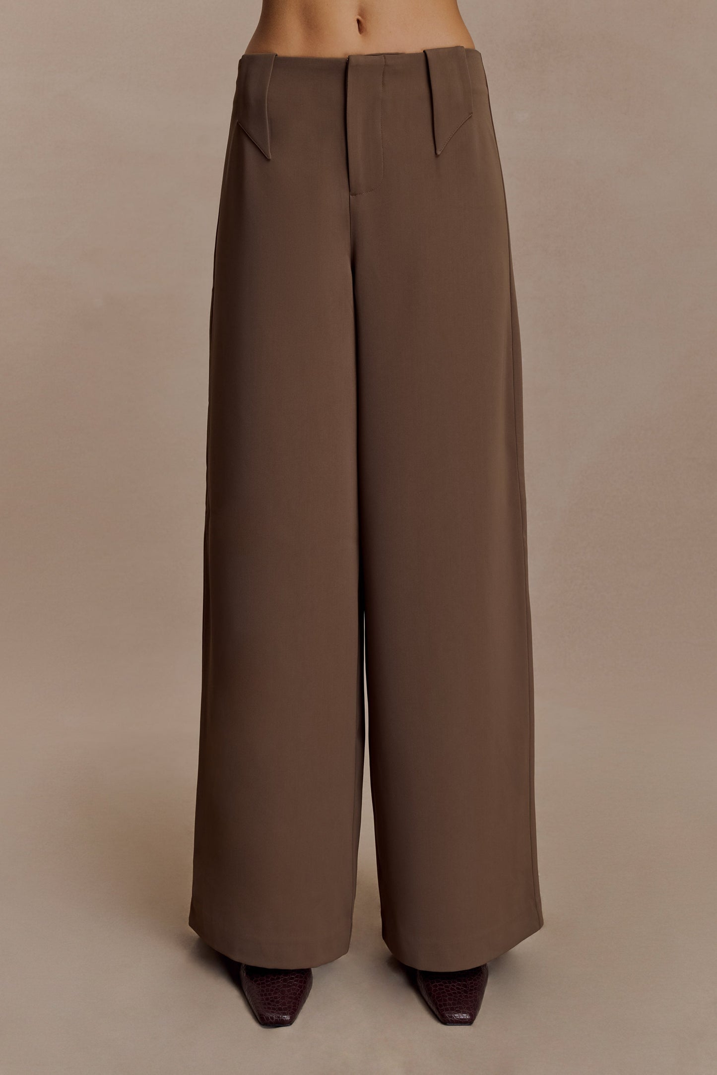 Pantalon tailleur à jambes larges Arlo - Brun cacao
