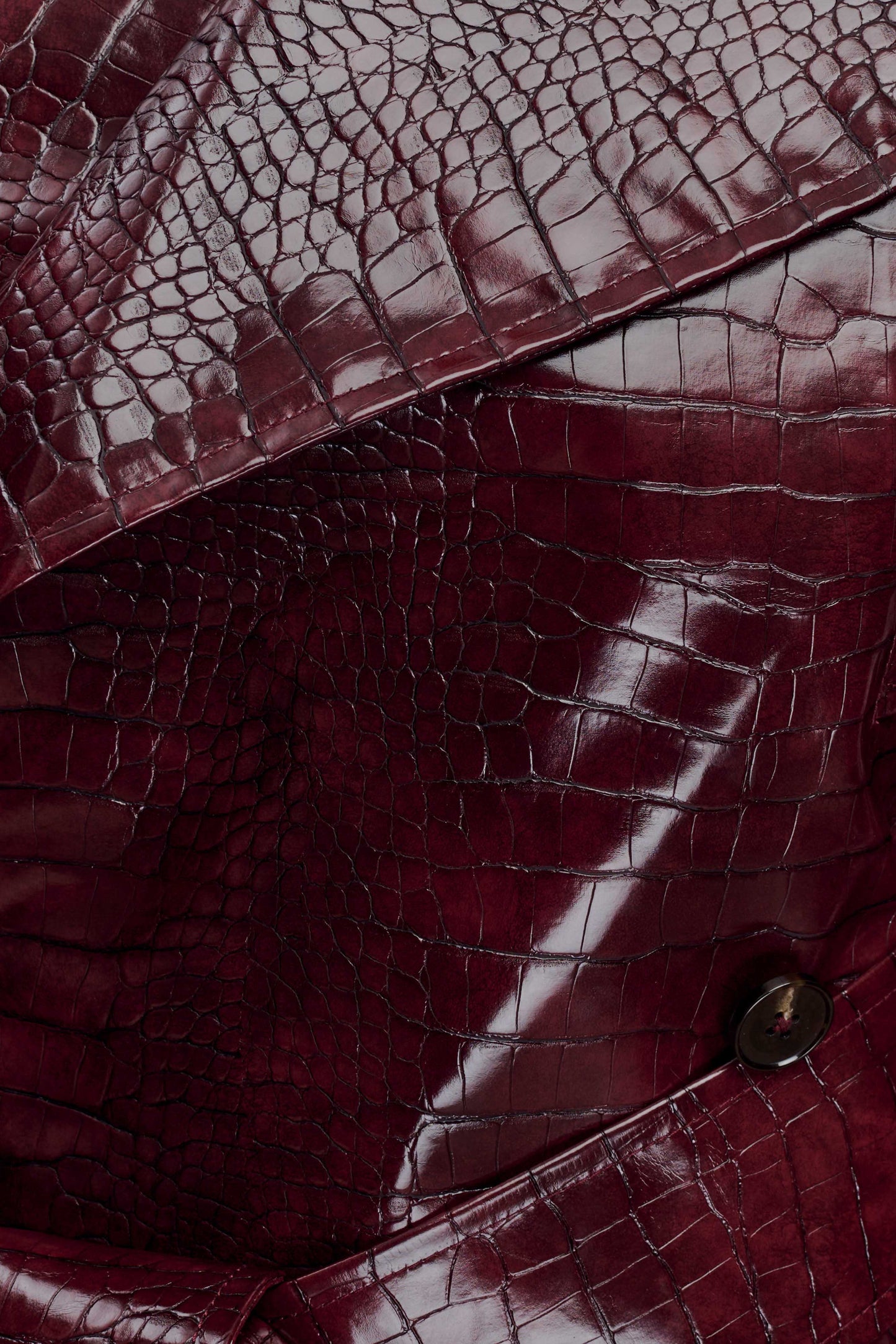 Veste courte en simili cuir effet croco Archie - Bourgogne