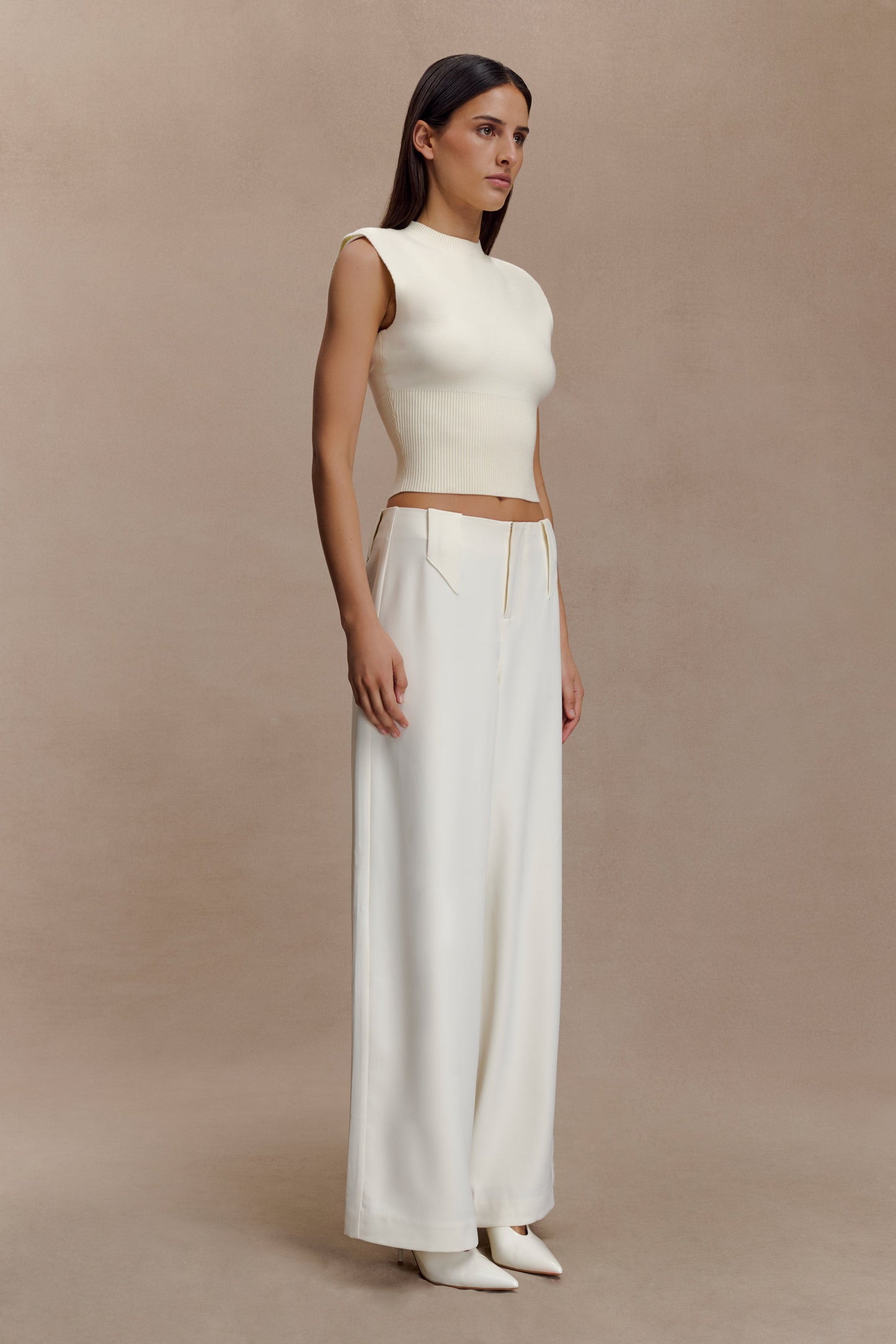 Top en tricot sans manches Sharpay - Ivoire