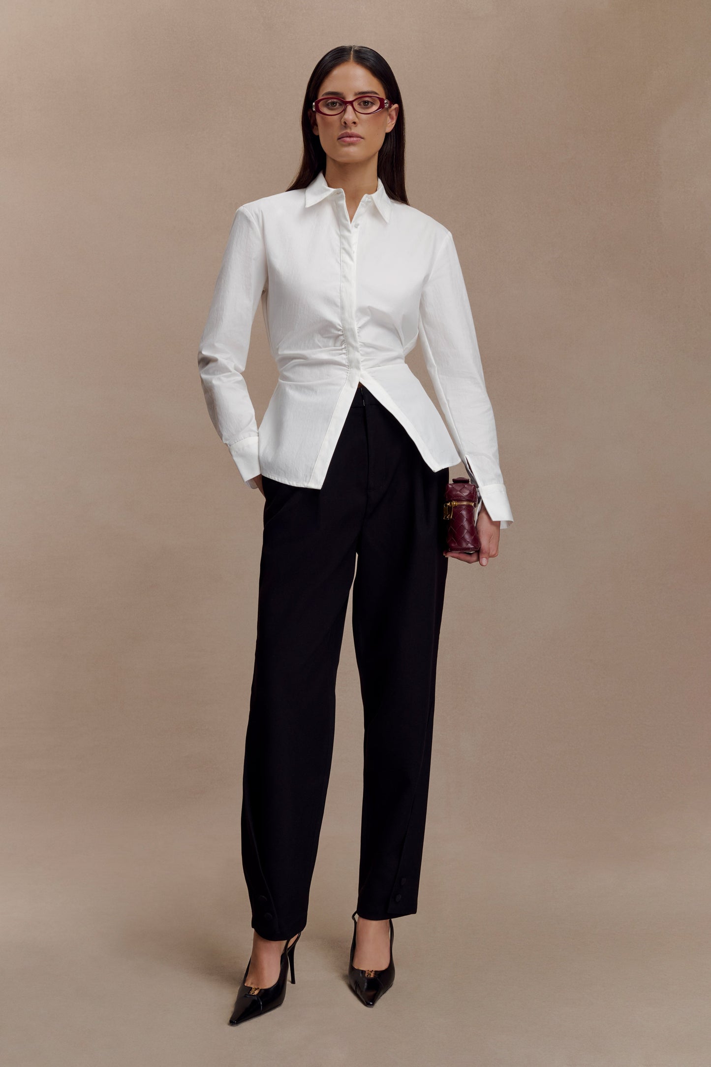 Chemise en coton Millie à nouer dans le dos - Blanc