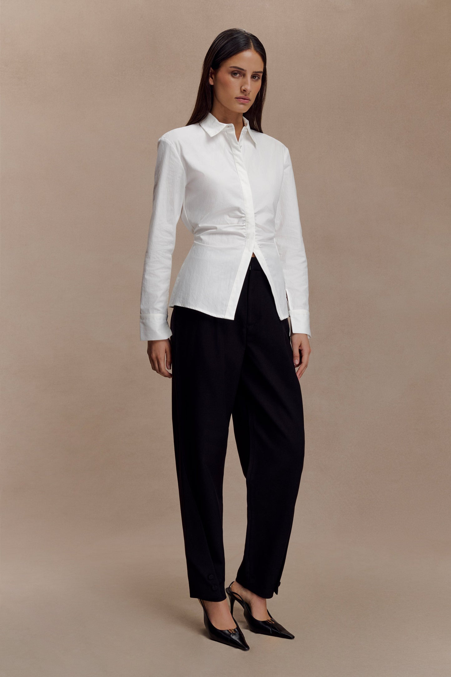 Pantalon tailleur à jambes évasées Olie - Noir