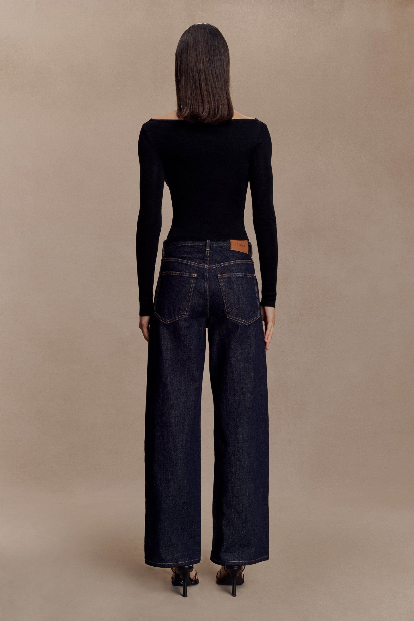 Paedyn Haut à manches longues en laine mérinos côtelée - Noir