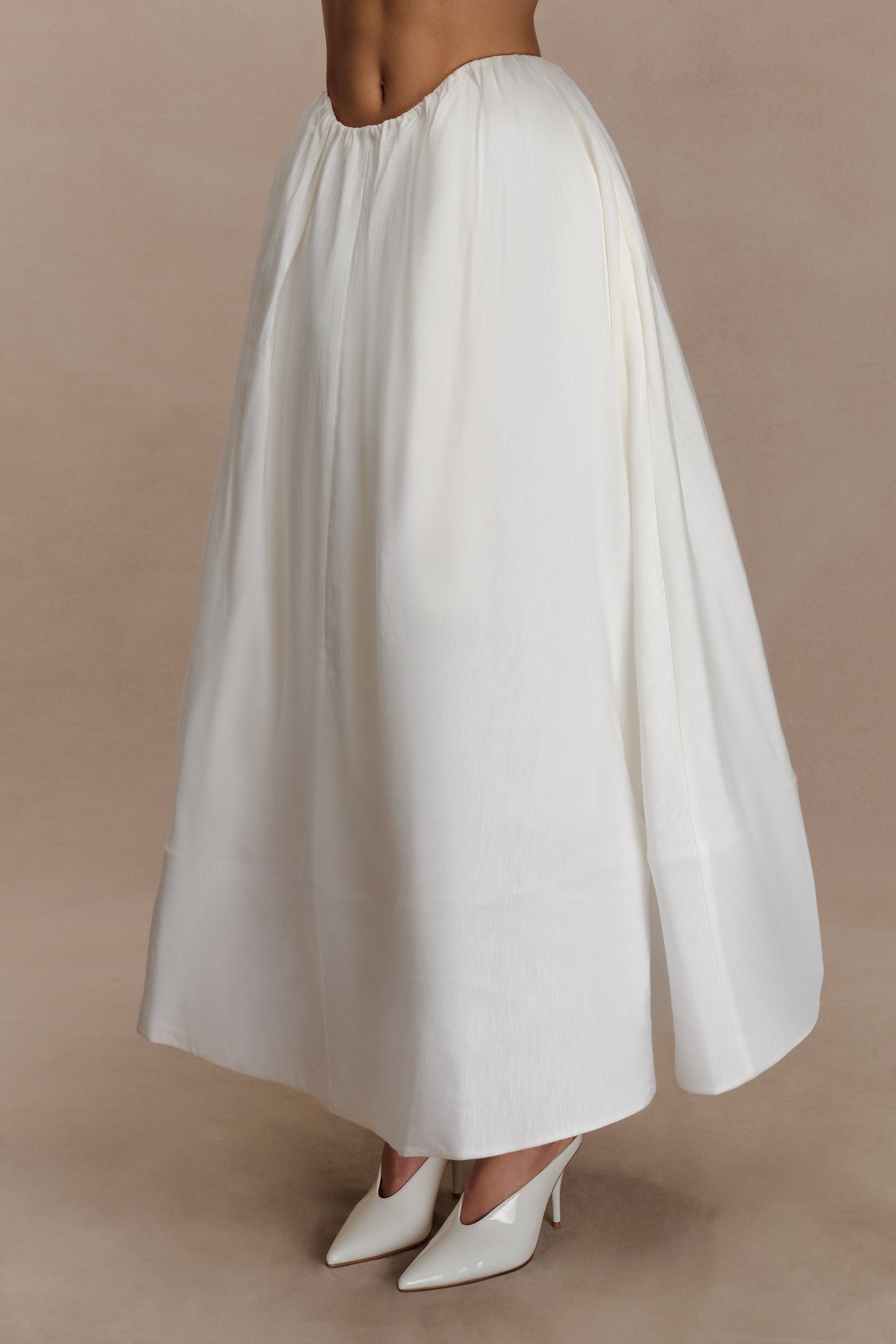 Jupe Maxi Greta à Plis - Blanche