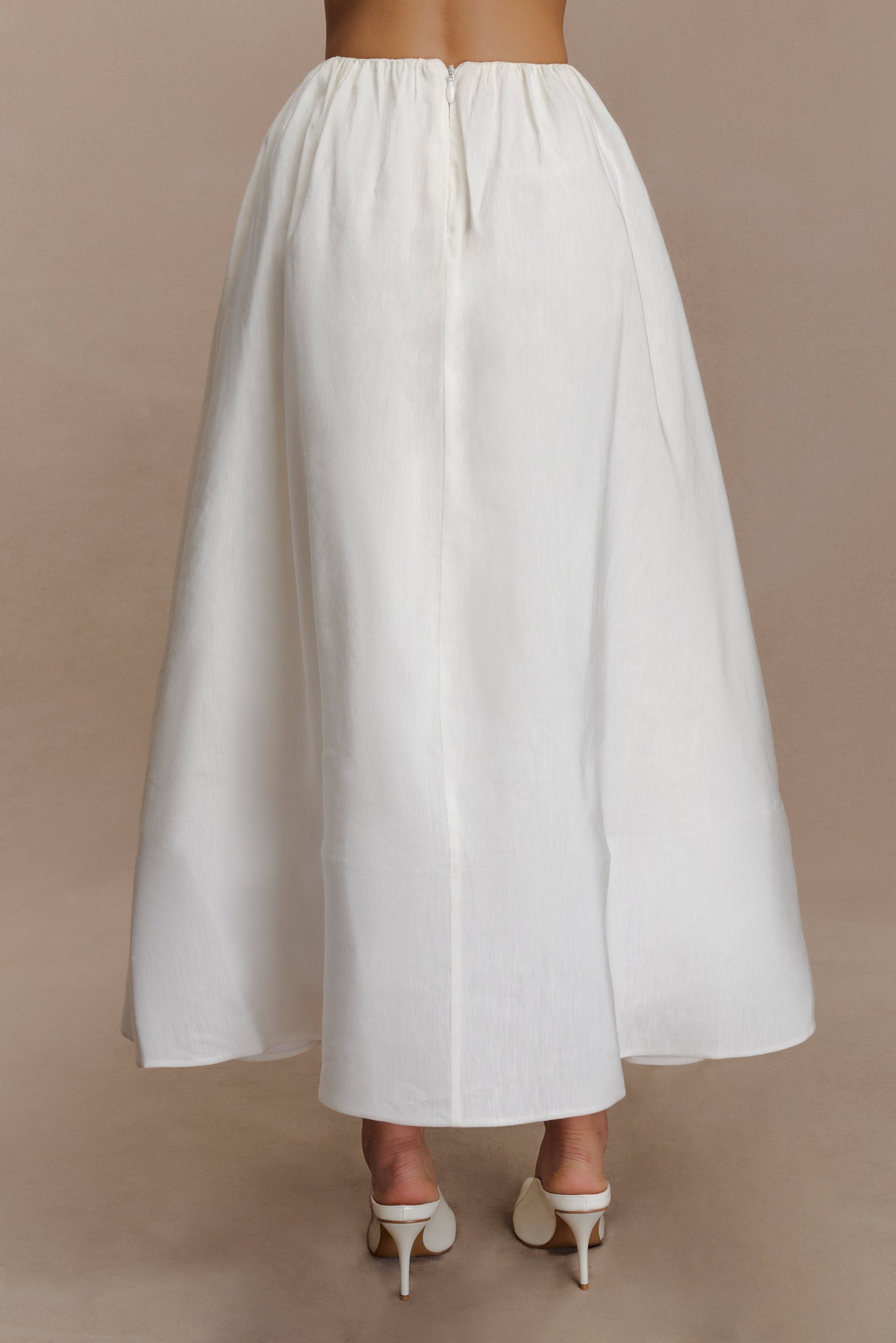 Jupe Maxi Greta à Plis - Blanche