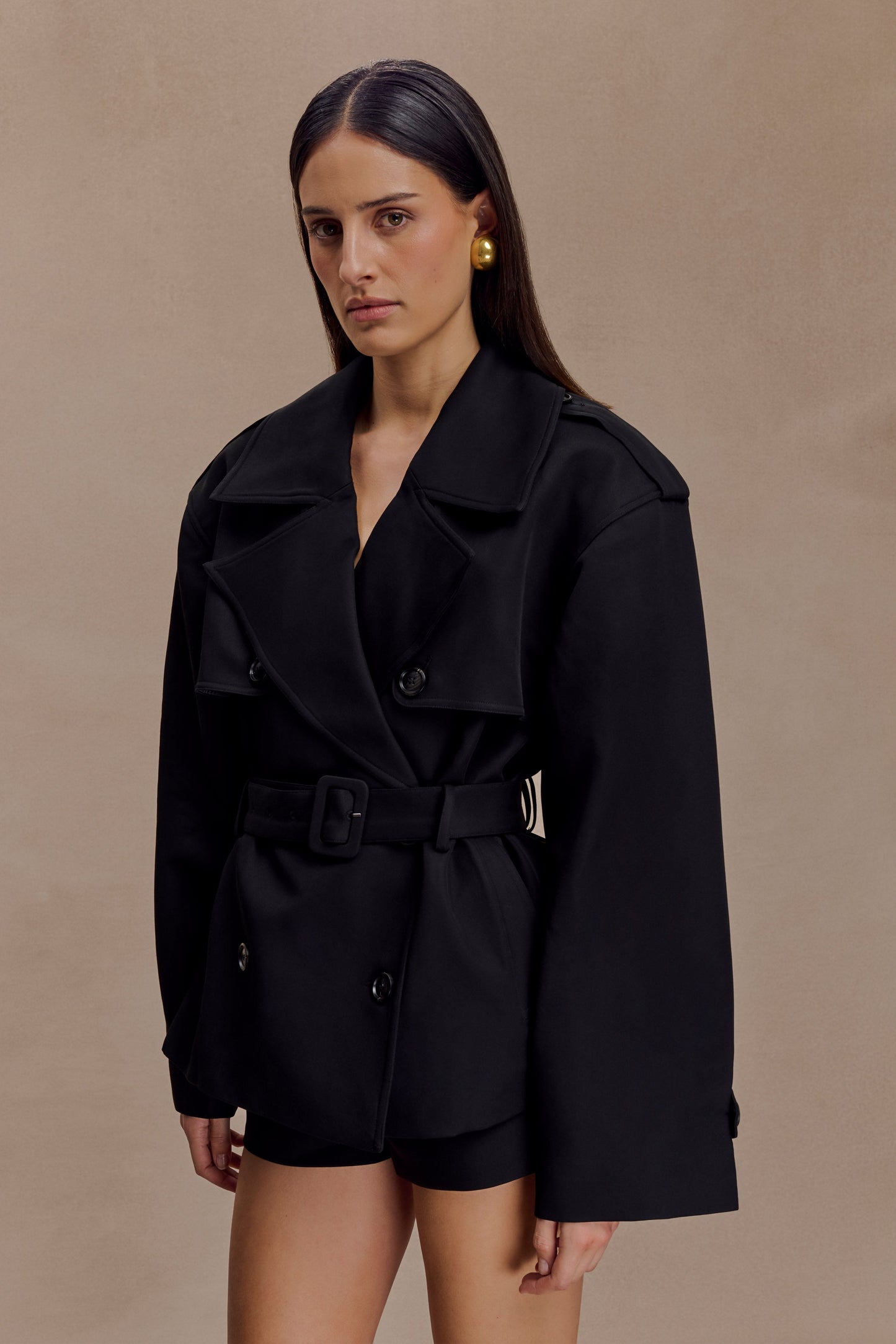 Manteau-trench court Alden - Noir