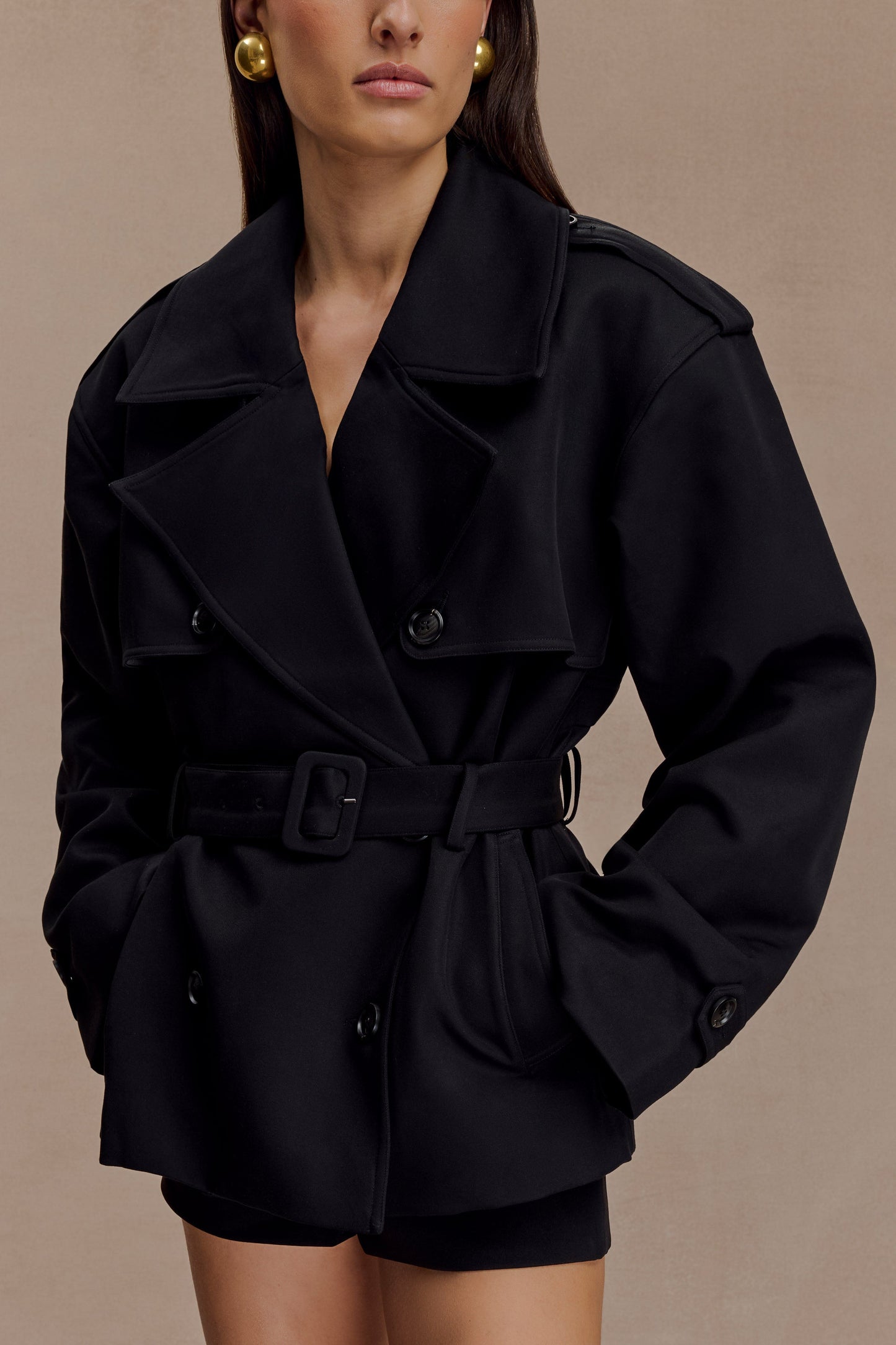 Manteau-trench court Alden - Noir