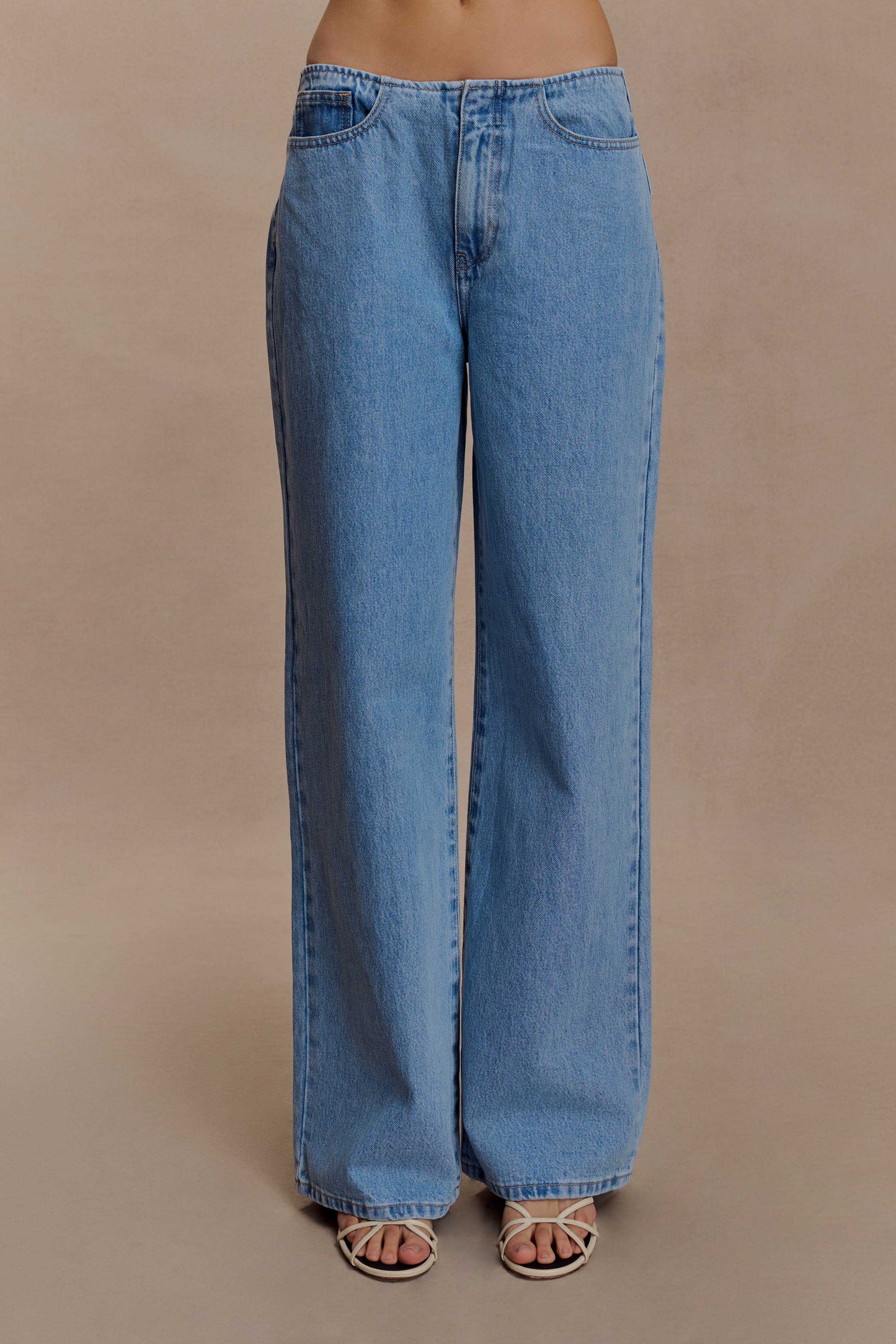 Jeans en jean taille mi-hauteur Caitlin - Bleu classique