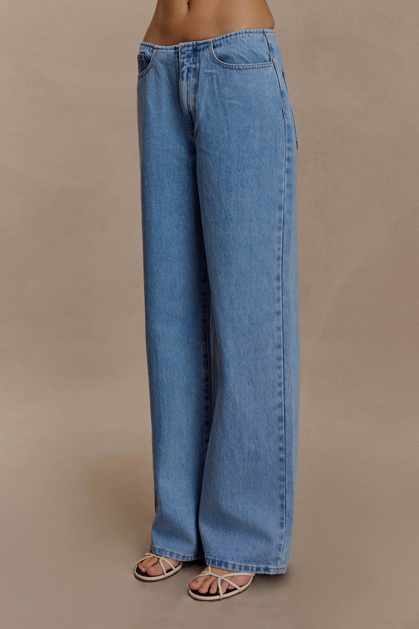 Jeans en jean taille mi-hauteur Caitlin - Bleu classique