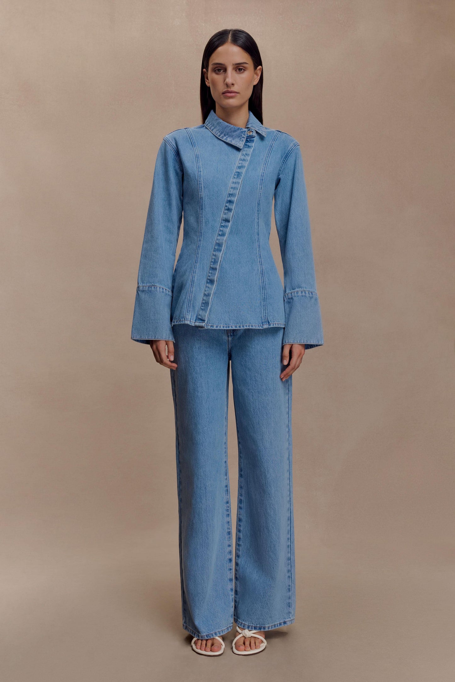 Jeans en jean taille mi-hauteur Caitlin - Bleu classique