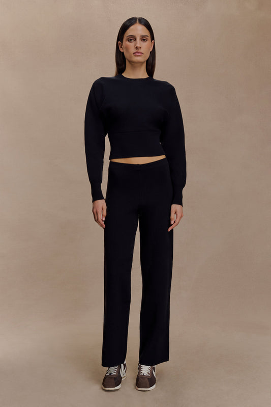 Pantalon en tricot droit Kerrymae - Noir