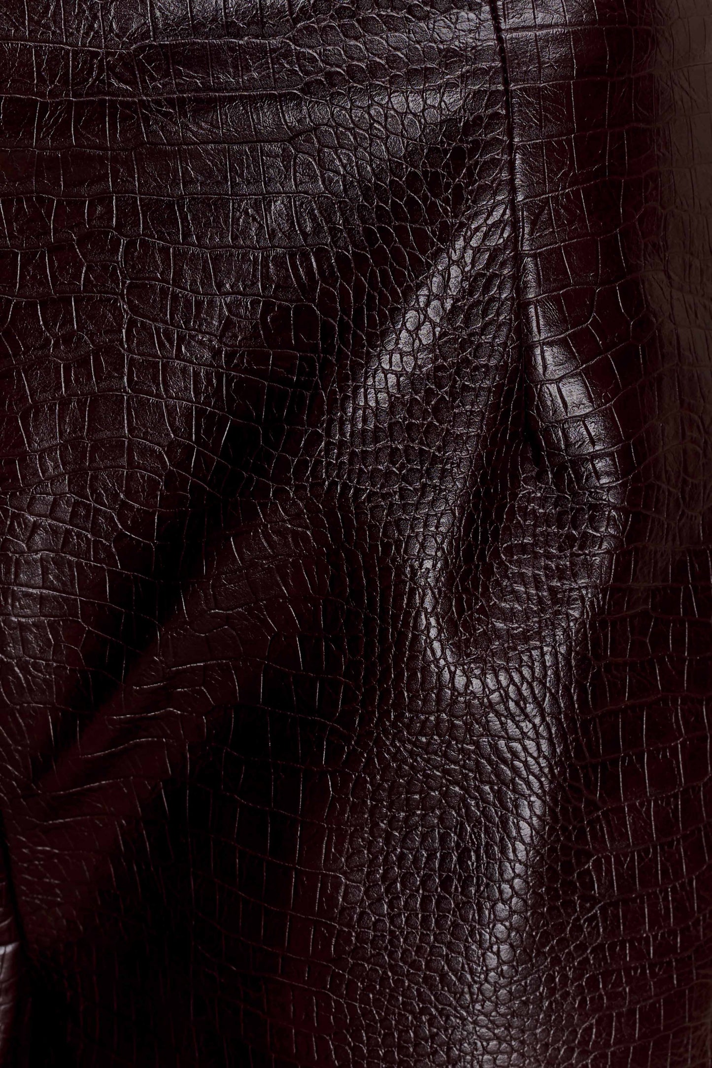 Pantalon droit en simili cuir Henry Croc - Chocolat noir