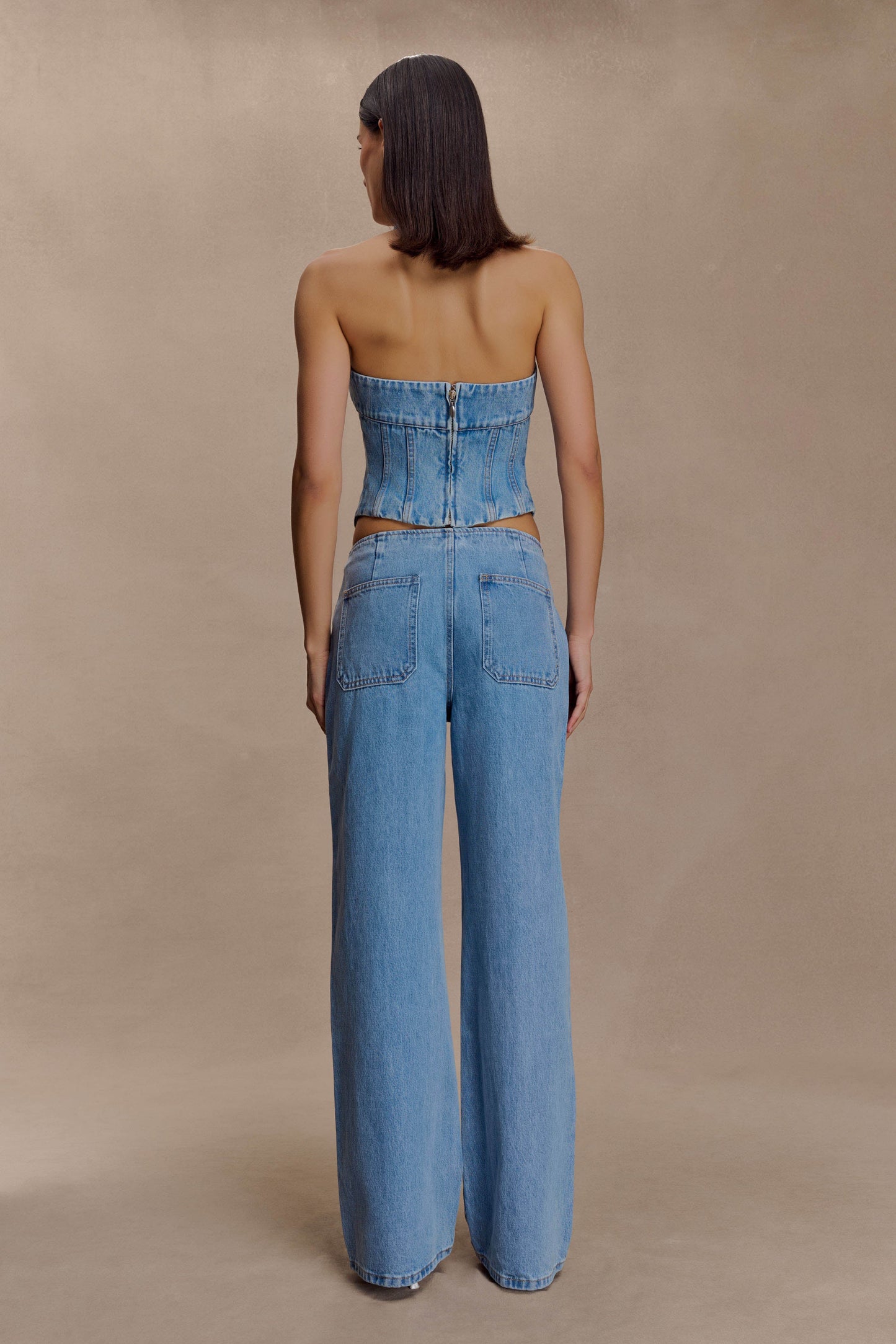 Jeans en jean taille mi-hauteur Caitlin - Bleu classique