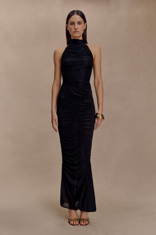 Jupe Maxi en Maille Plissée Matilda - Noire