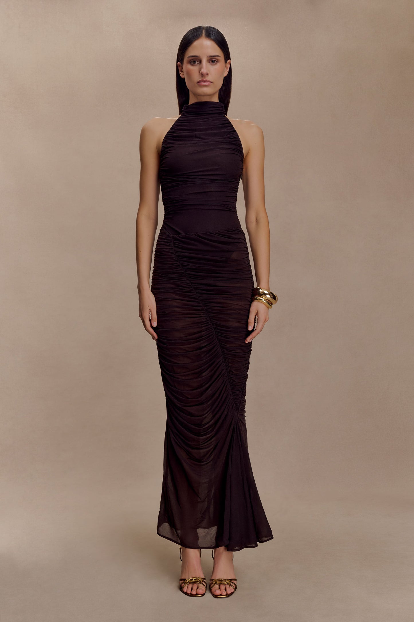 Body en maille plissée Matilda - Chocolat