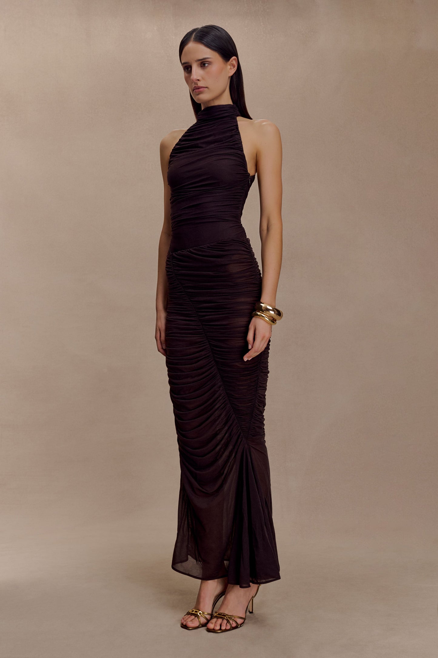 Body en maille plissée Matilda - Chocolat