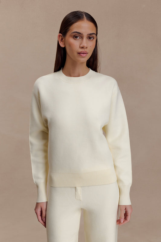 Pull en Tricot Confortable Braxton - Ivoire