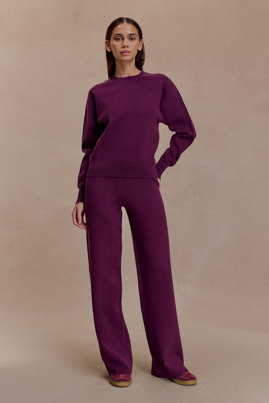 Pantalon en Tricot Lauren - Prune