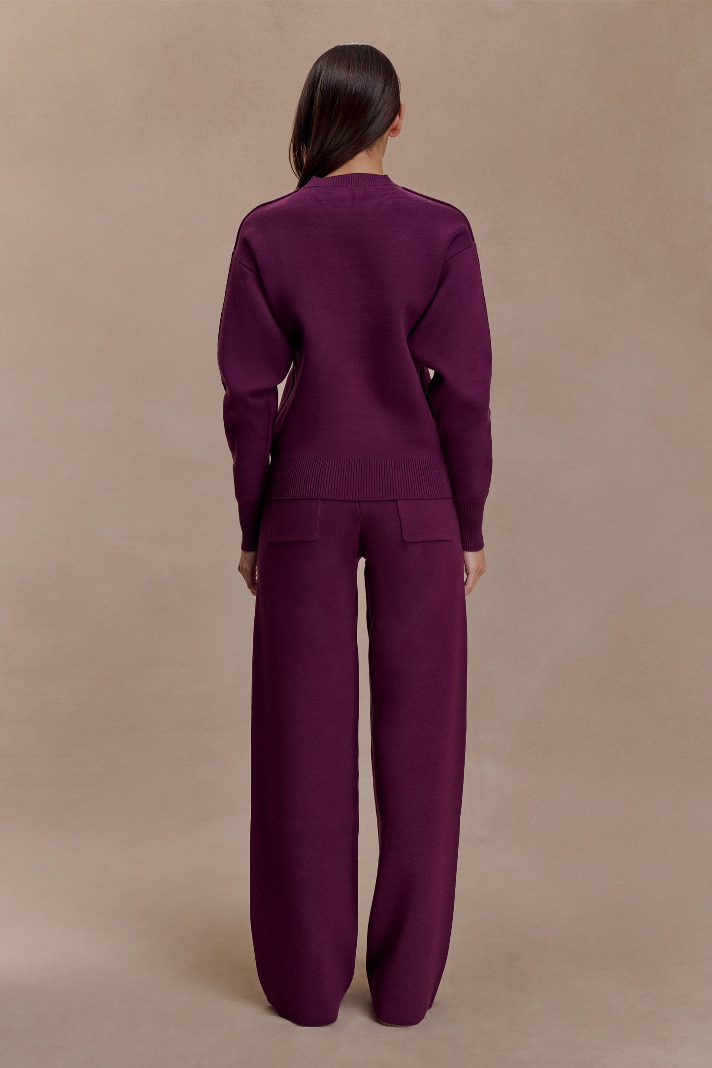 Pantalon en Tricot Lauren - Prune