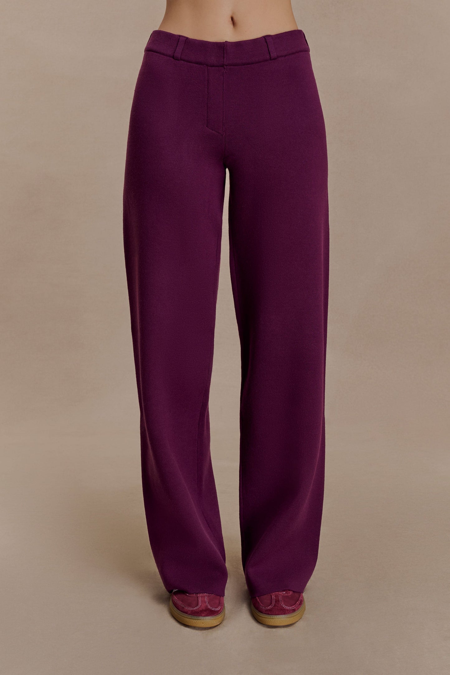 Pantalon en Tricot Lauren - Prune