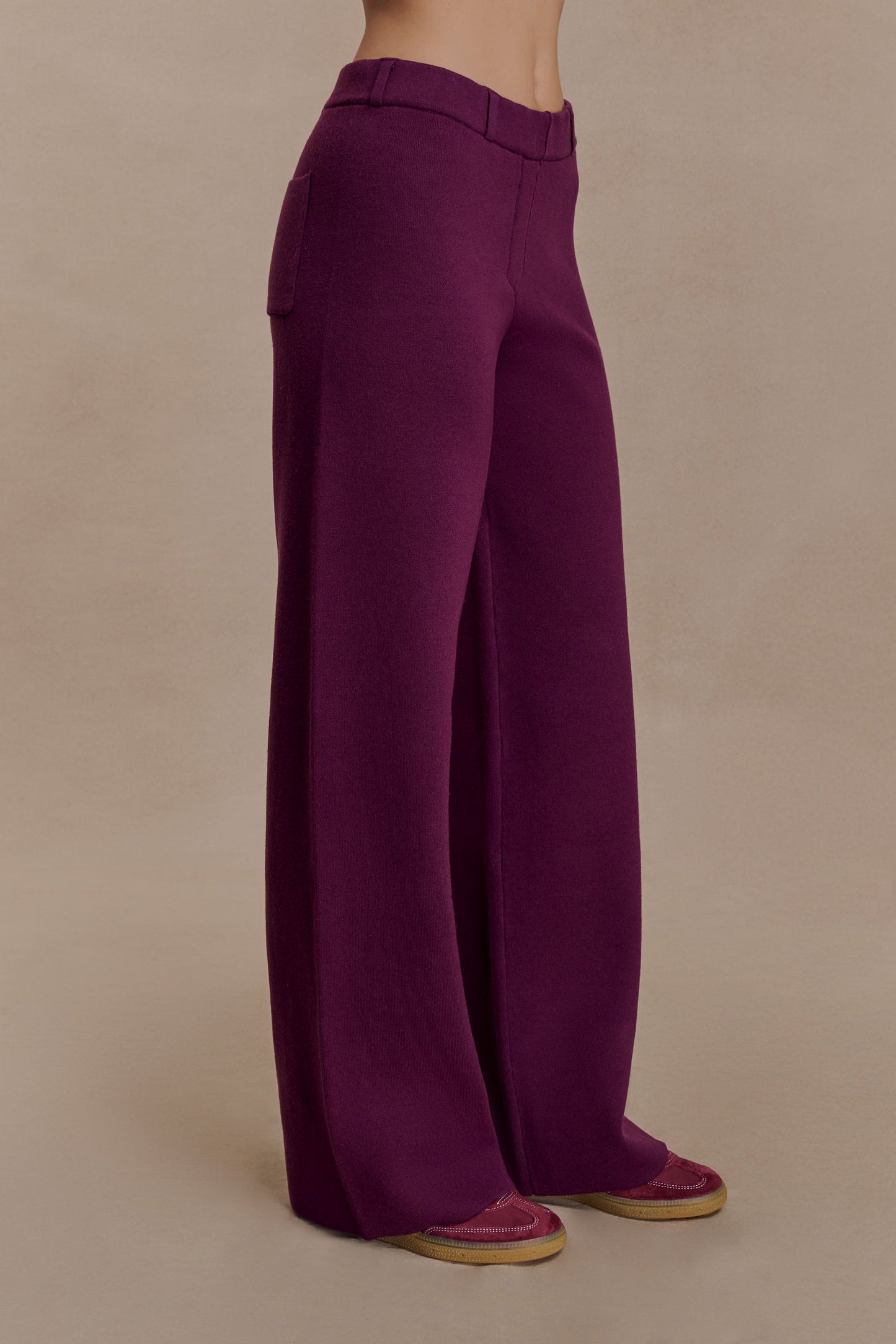 Pantalon en Tricot Lauren - Prune