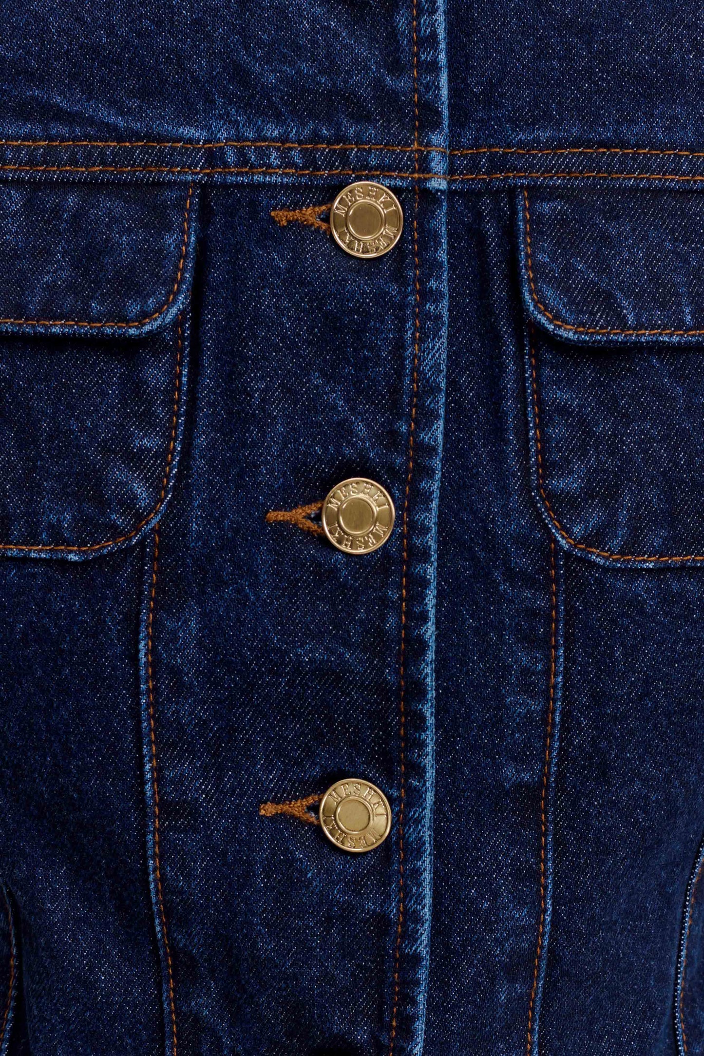 Top en jean à manches courtes et coupe ajustée Marge - Bleu indigo