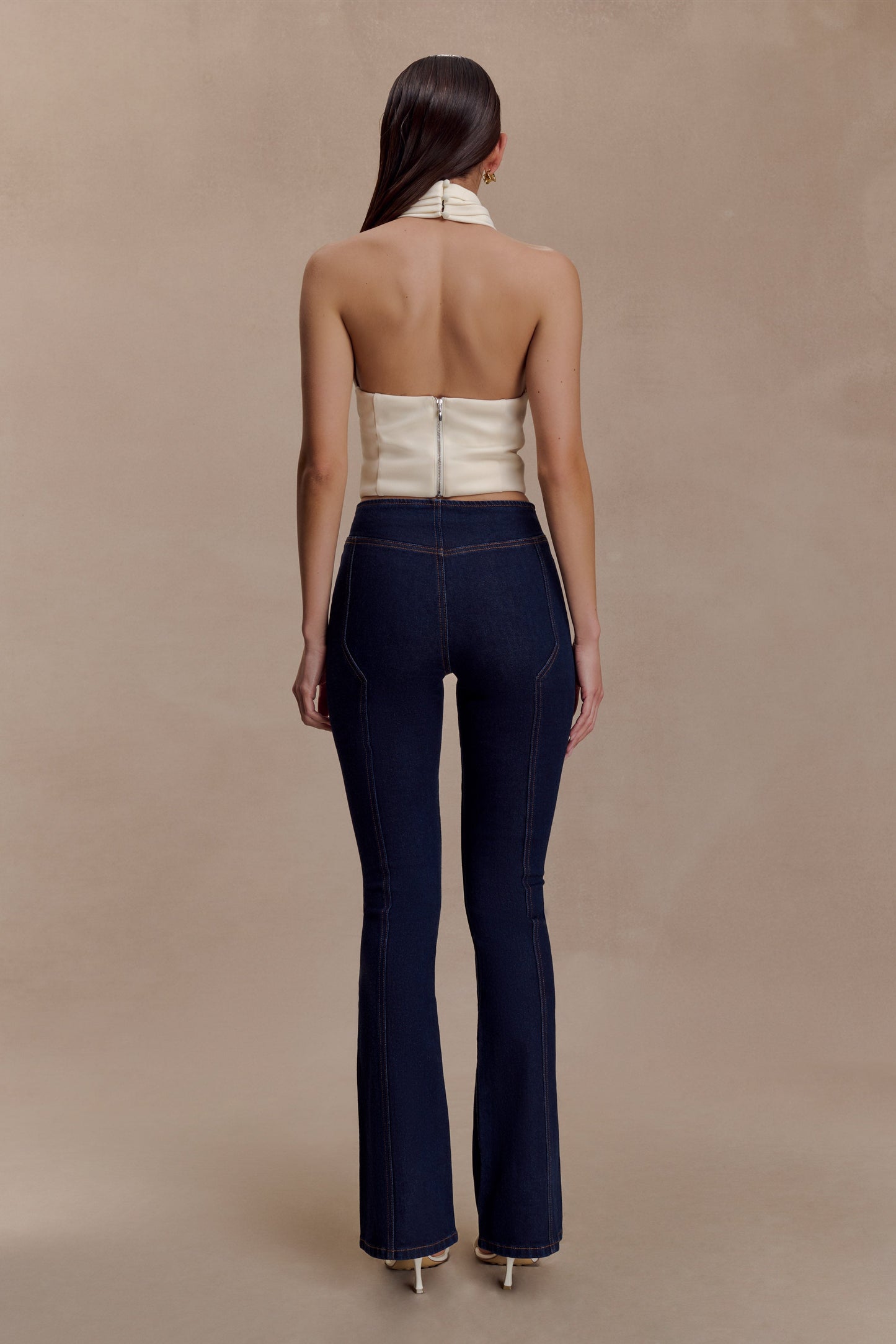 Jeans évasés à panneaux Clio - Bleu indigo