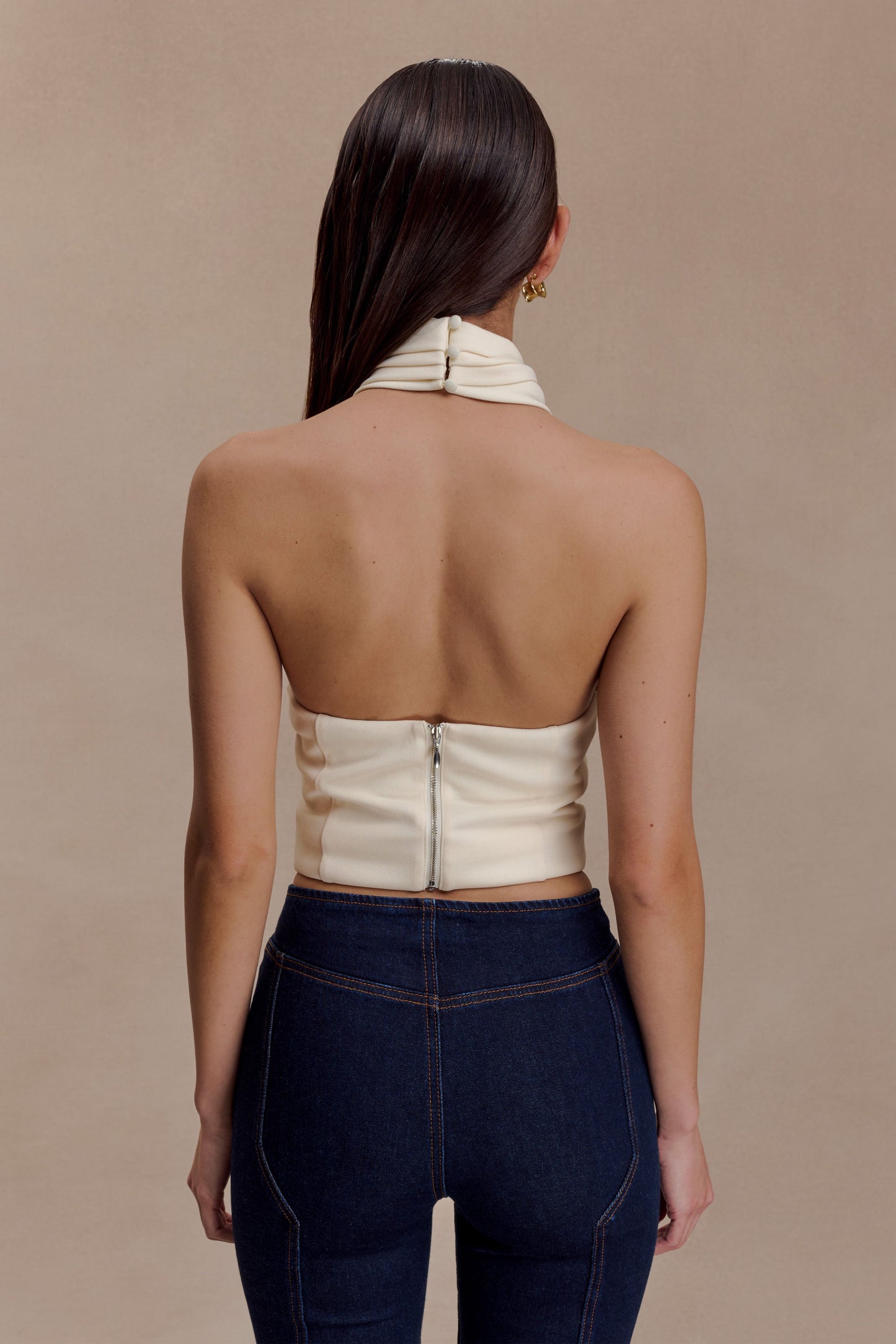 Marion, haut croisé - couleur crème.