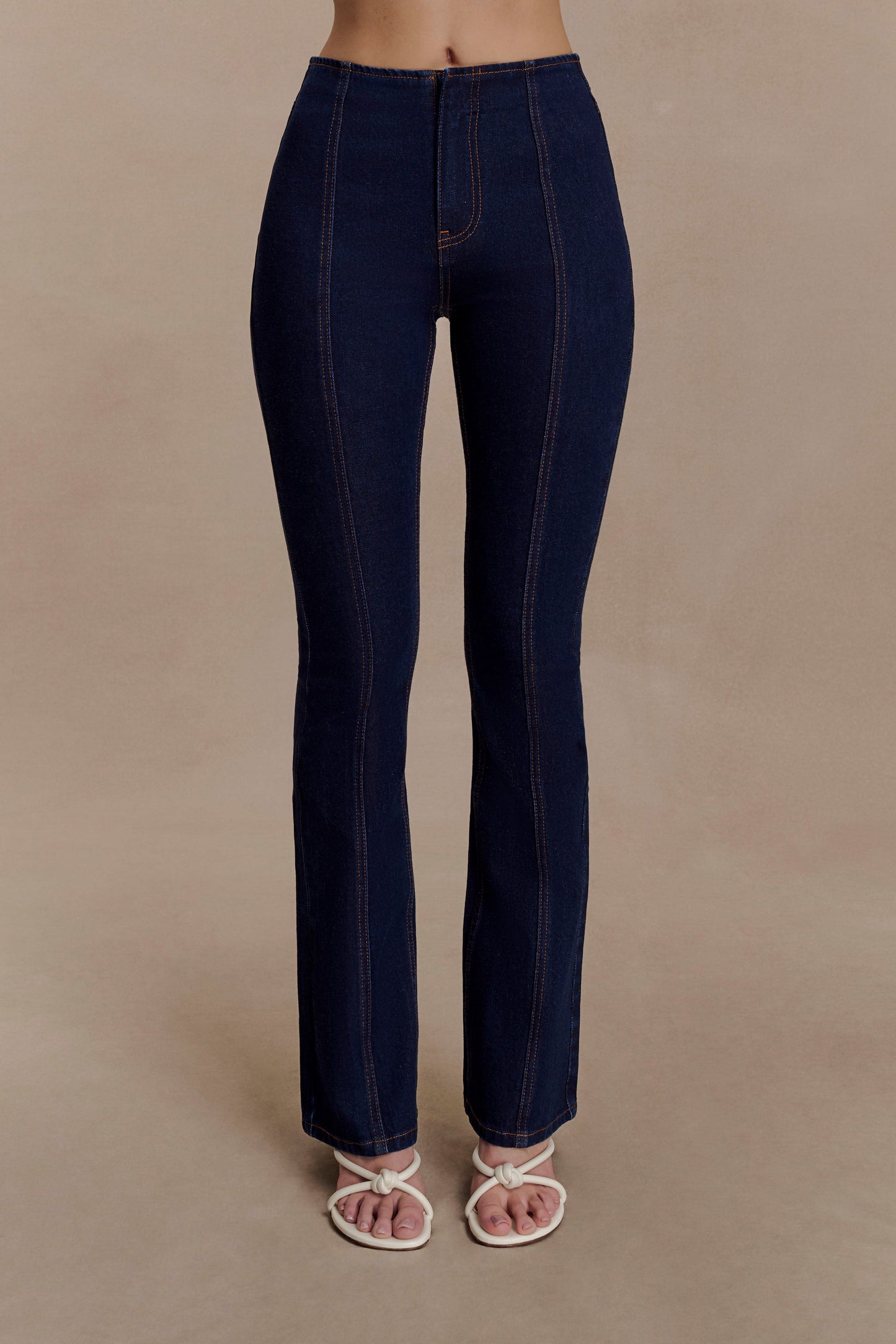 Jeans évasés à panneaux Clio - Bleu indigo