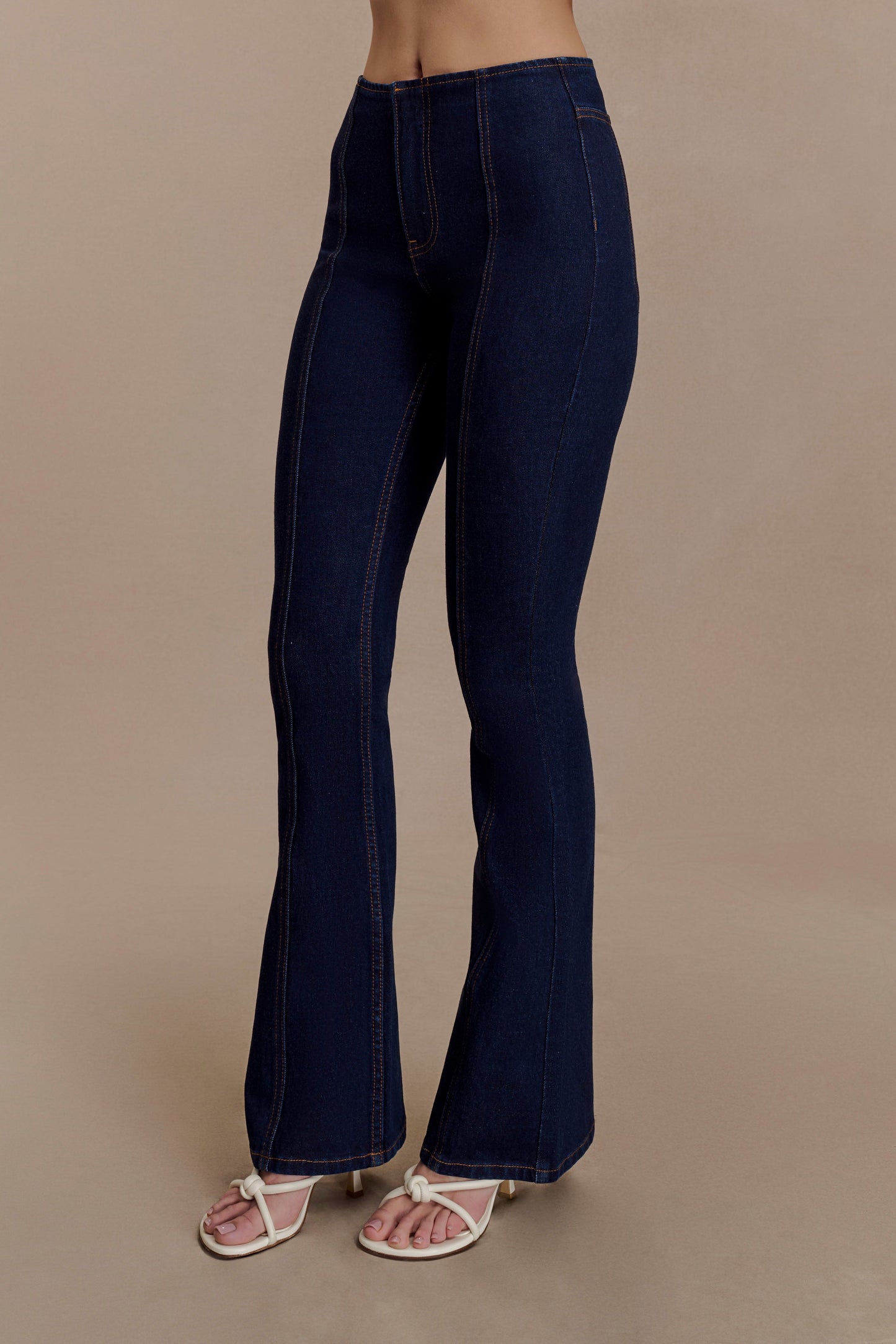 Jeans évasés à panneaux Clio - Bleu indigo