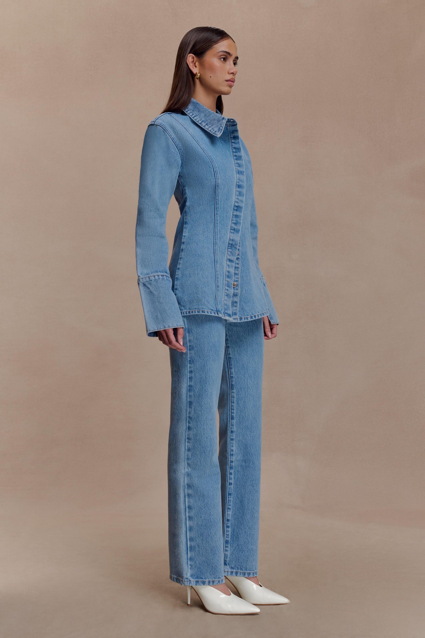 Jean droit taille haute Janine - Bleu classique
