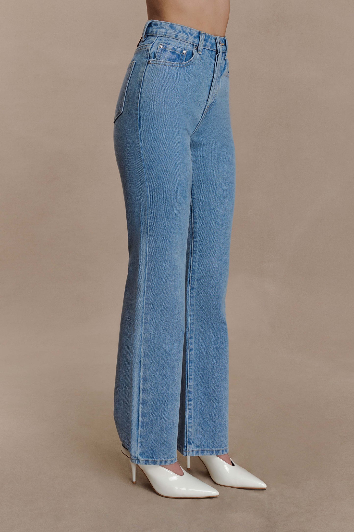 Jean droit taille haute Janine - Bleu classique