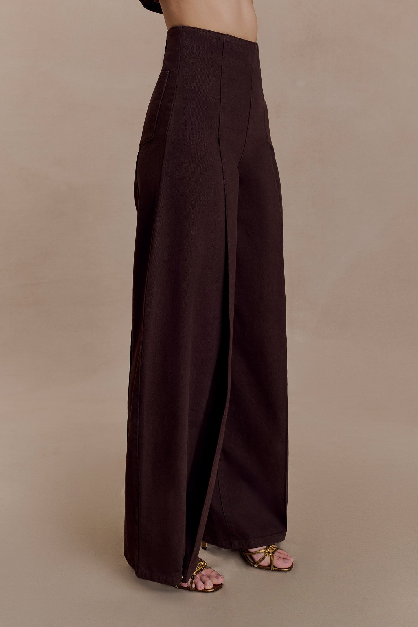 Jeans taille haute Beatrix - Chocolat