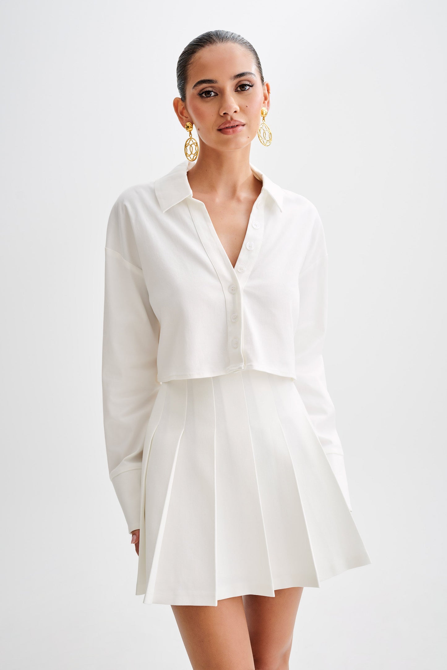 Chemise à boutons en coton Julianna - Blanc