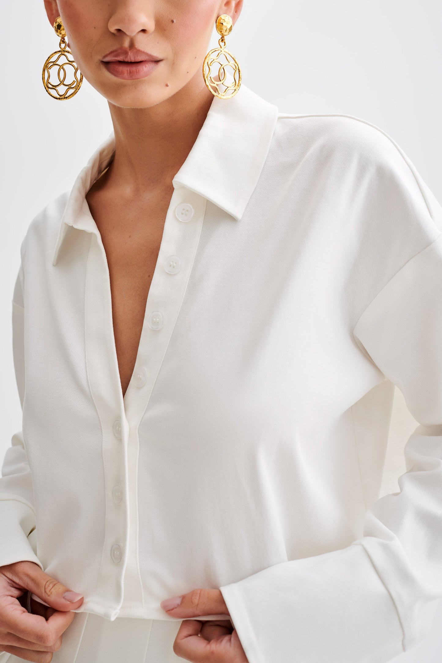 Chemise à boutons en coton Julianna - Blanc