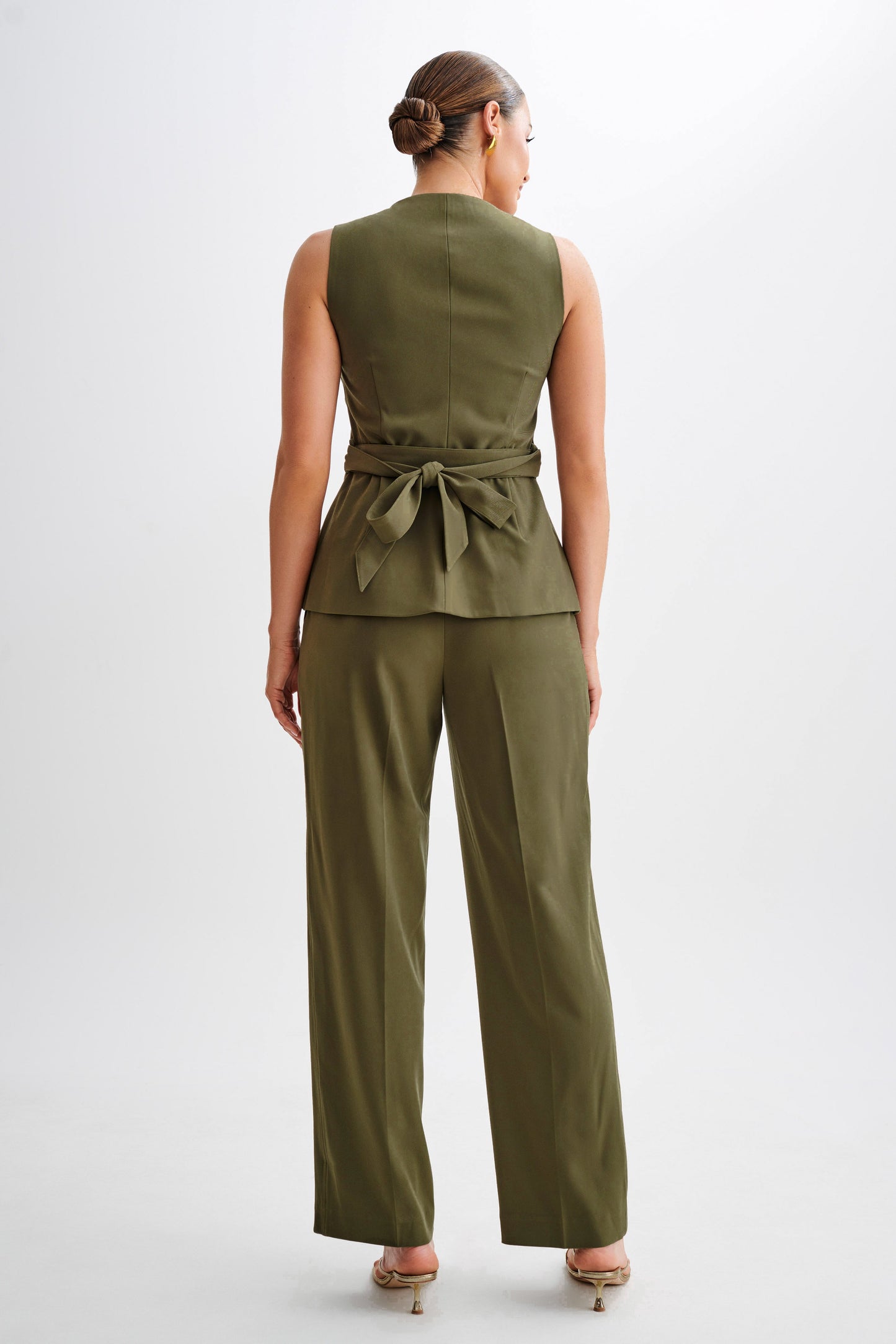 Gilet long Amelie - Olive militaire