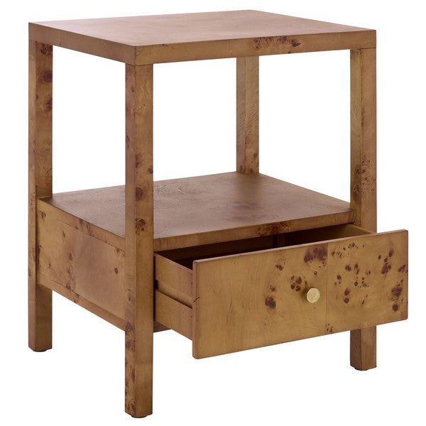 Table d'appoint en bois naturel Willshine avec tiroir
