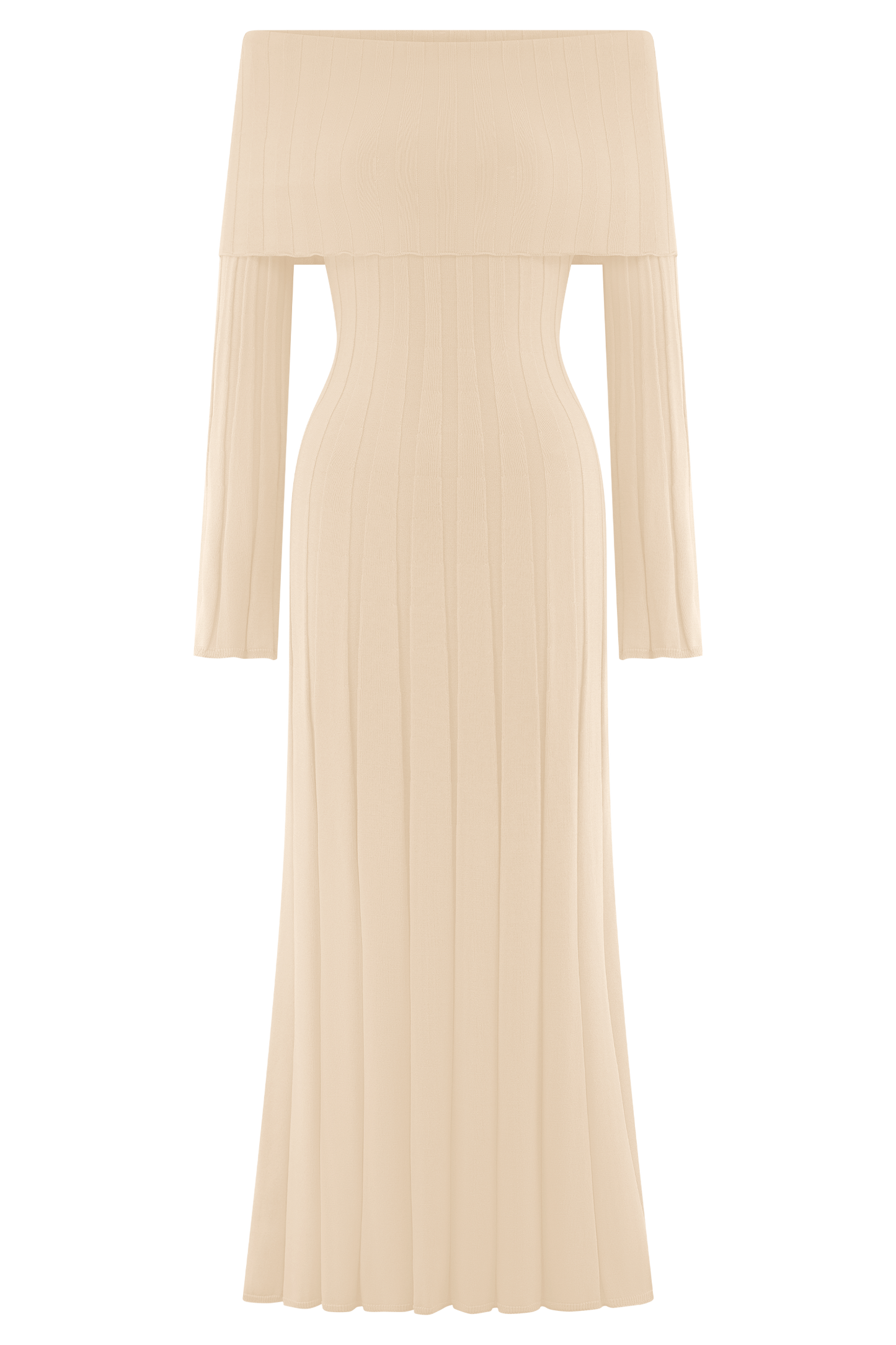 Robe mi-longue en jersey à manches longues Alonza - Crème