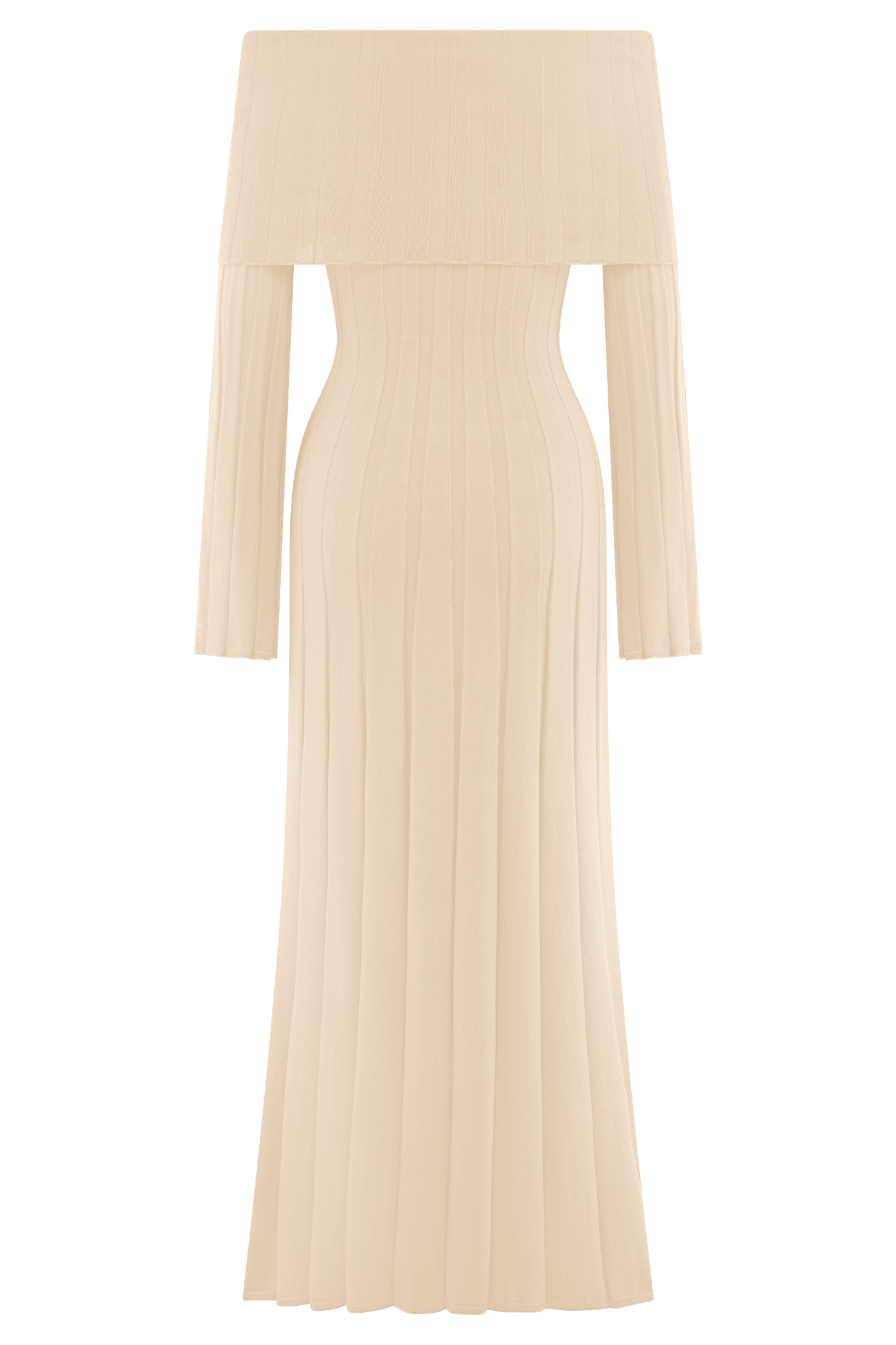 Robe mi-longue en jersey à manches longues Alonza - Crème