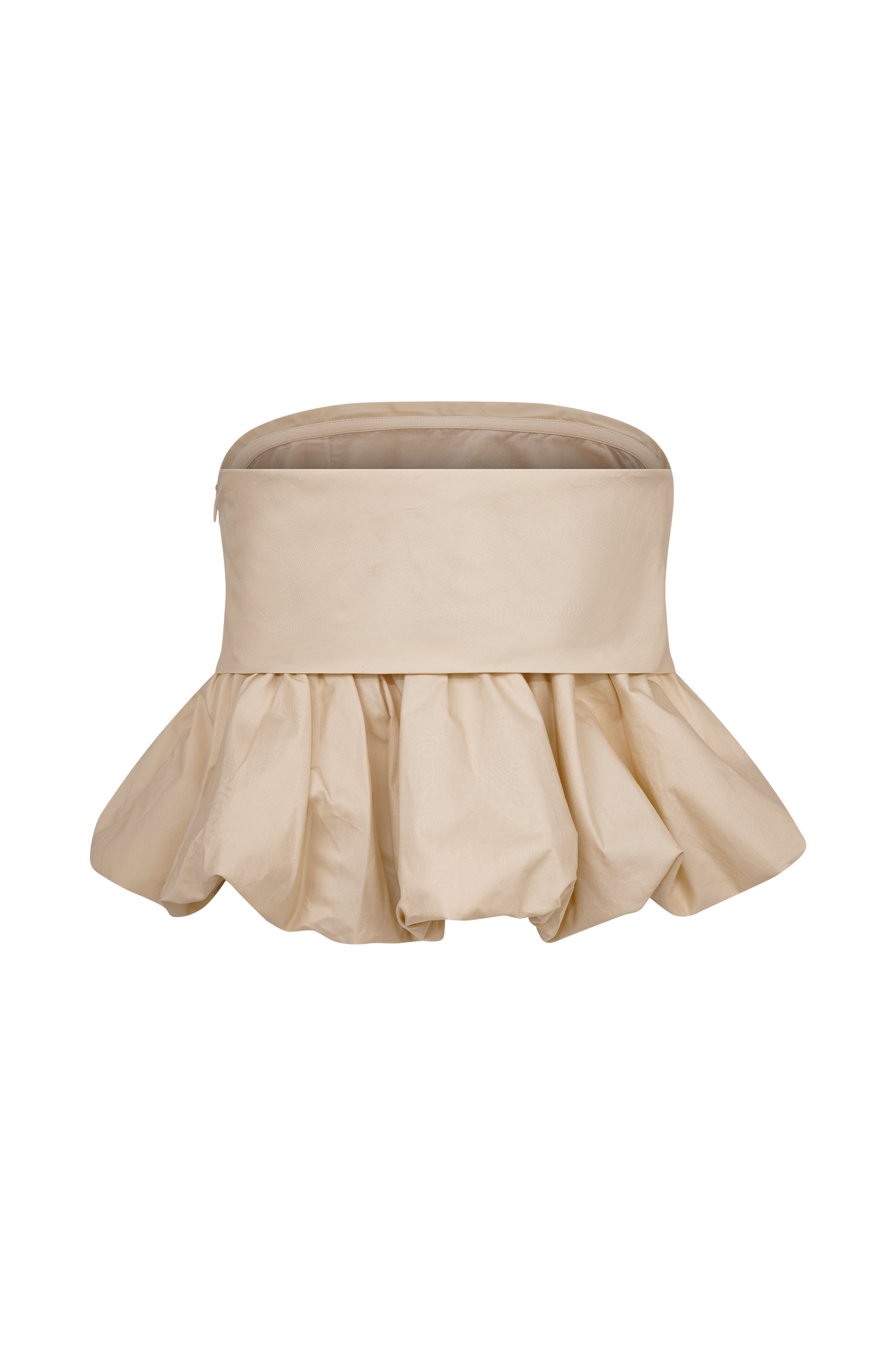 Crop top à bretelles fines et effet bulle Amirah - Nude