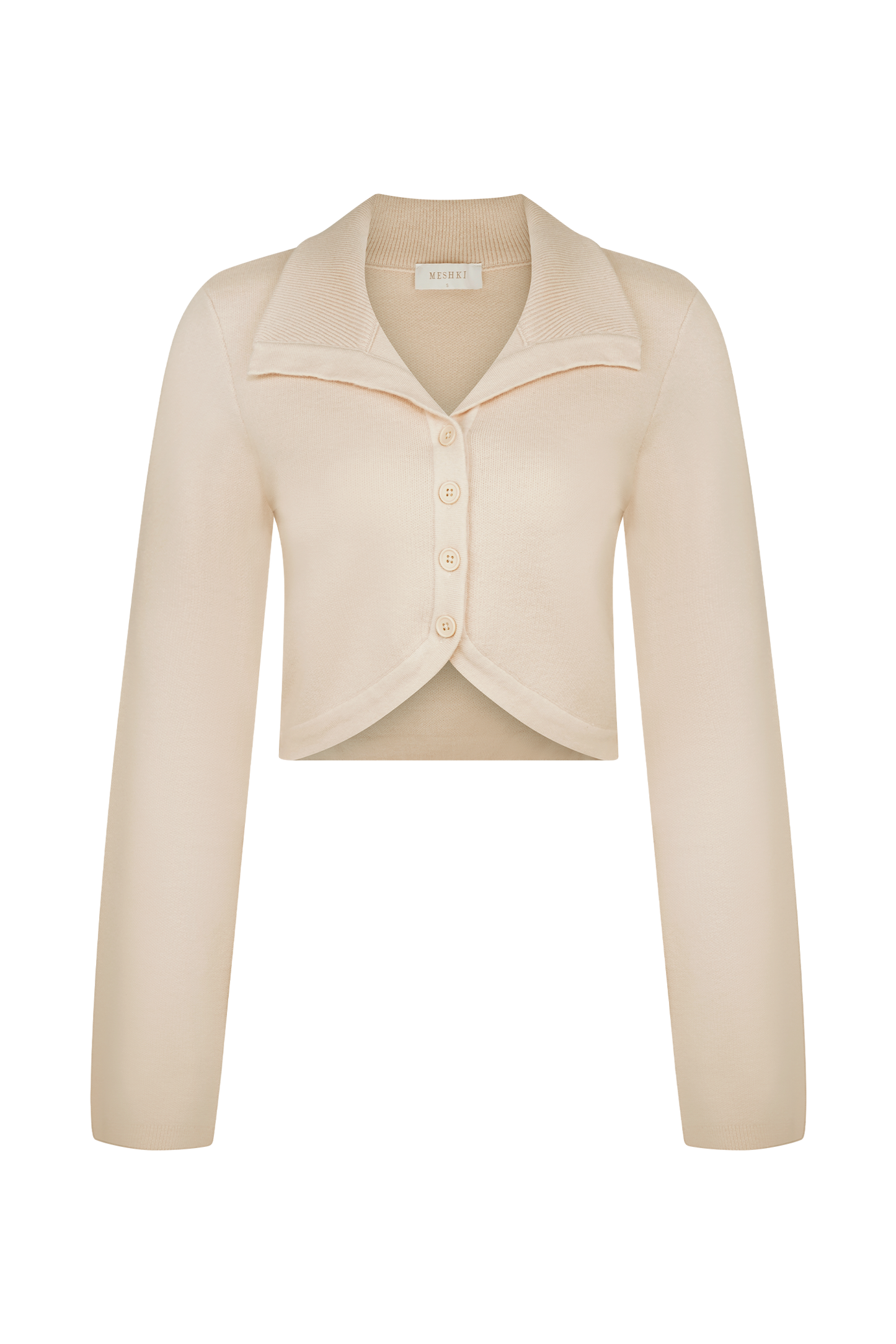 Cardigan en tricot à ourlet incurvé Annabelle - Crème