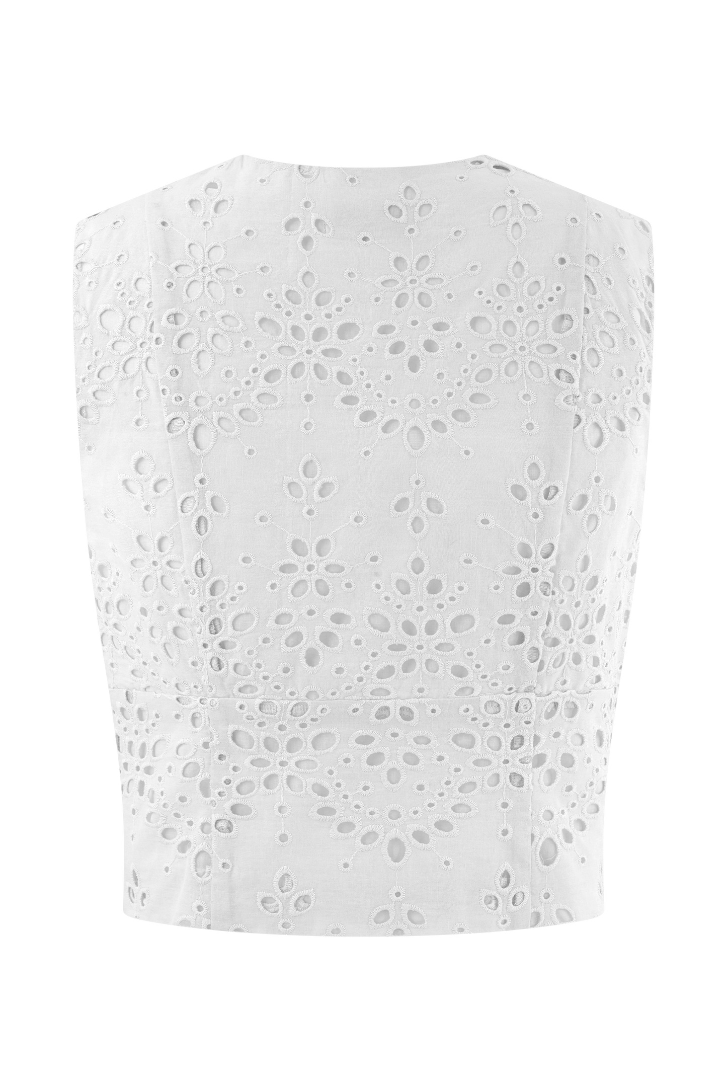 Top sans manches brodé Arla - Blanc