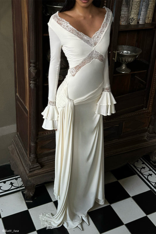 Robe Maxi en Dentelle Electra - Ivoire