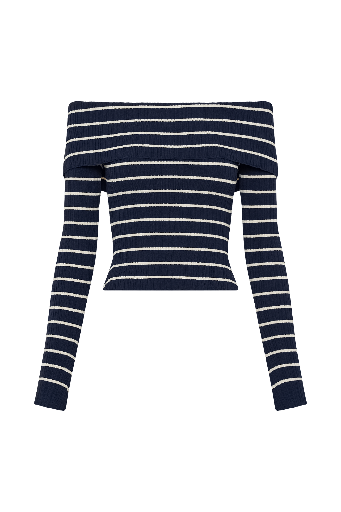 Top en tricot à épaules dénudées Dominica - Bleu marine