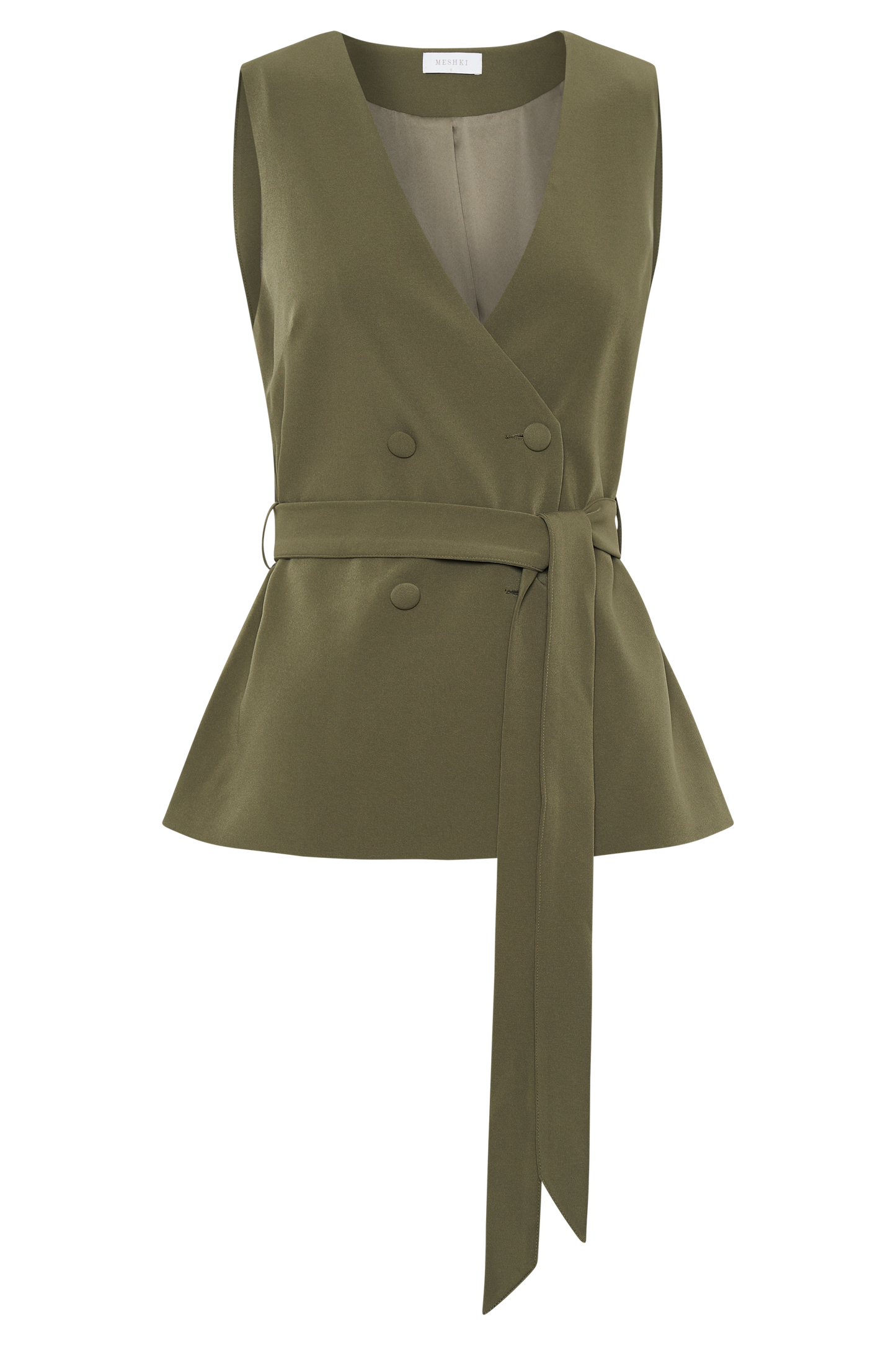 Gilet long Amelie - Olive militaire