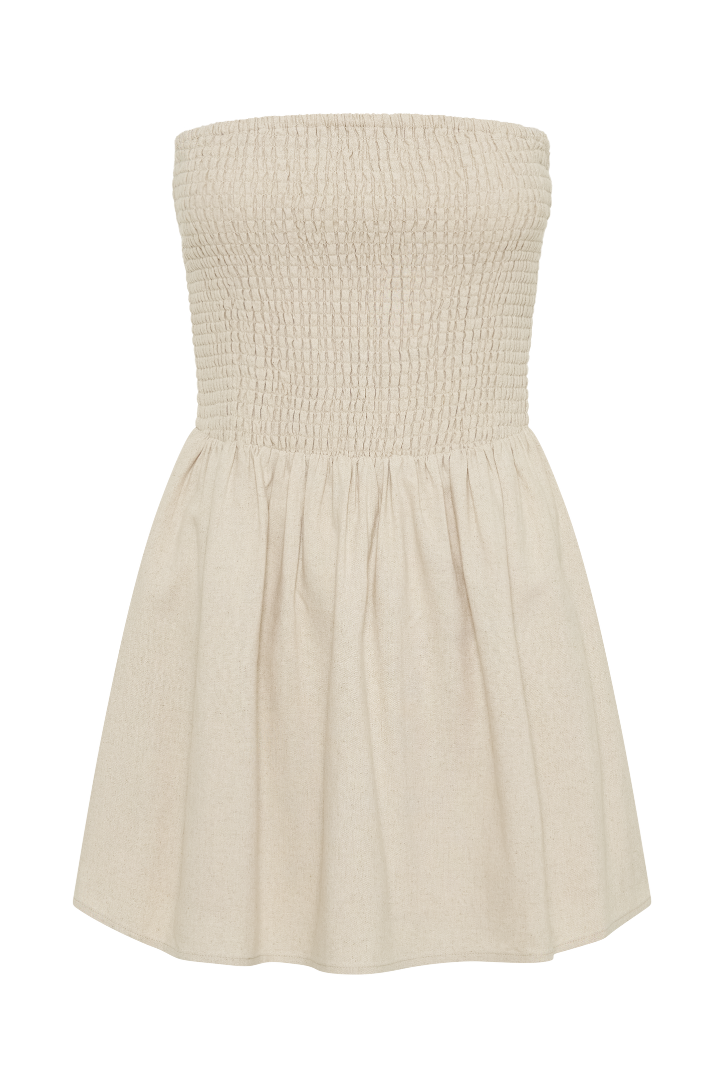 Mini-robe en lin Holland à volants - Naturel