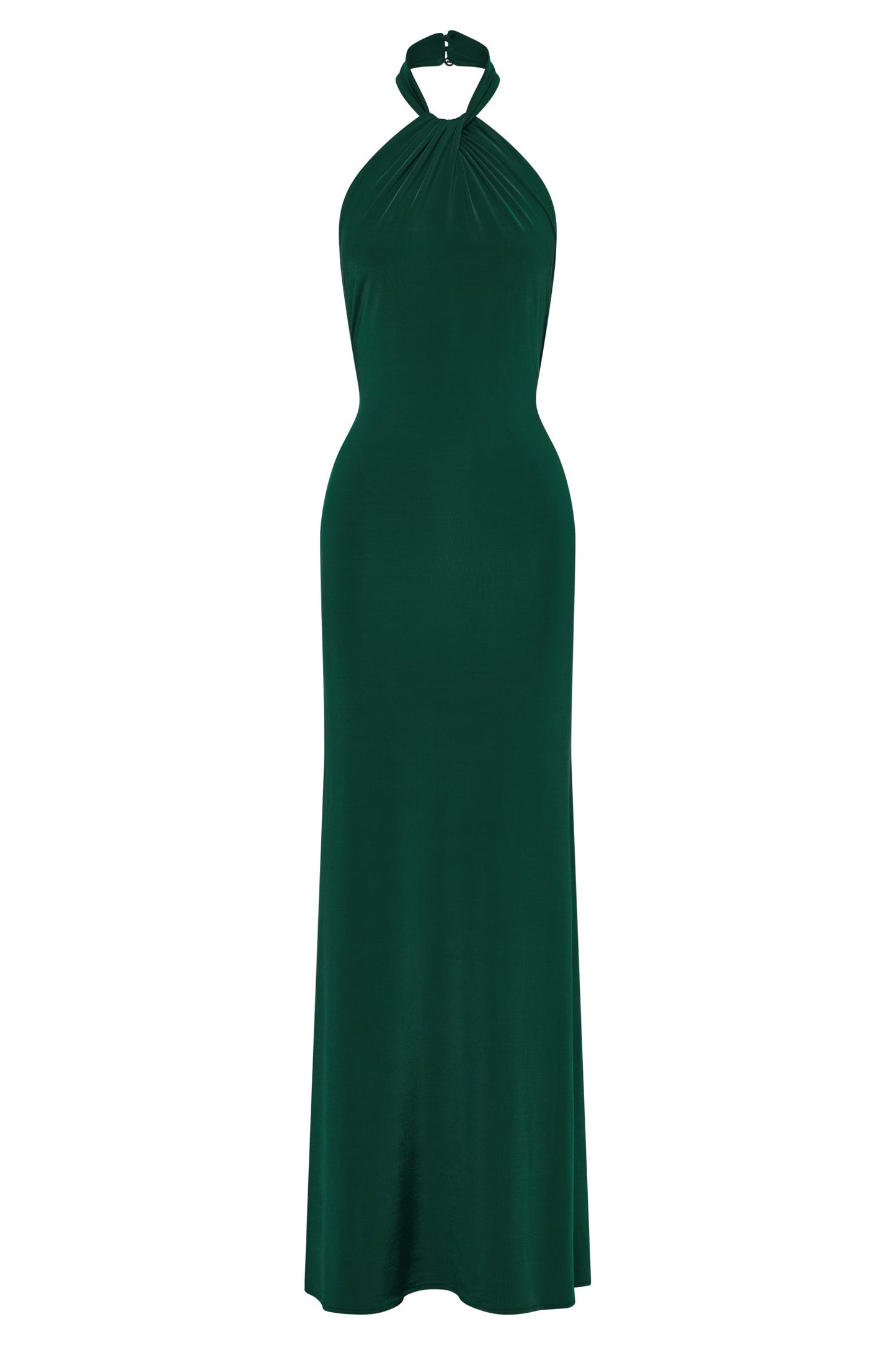 Elyna Robe Maxi Halter Élasthanne - Vert Forêt